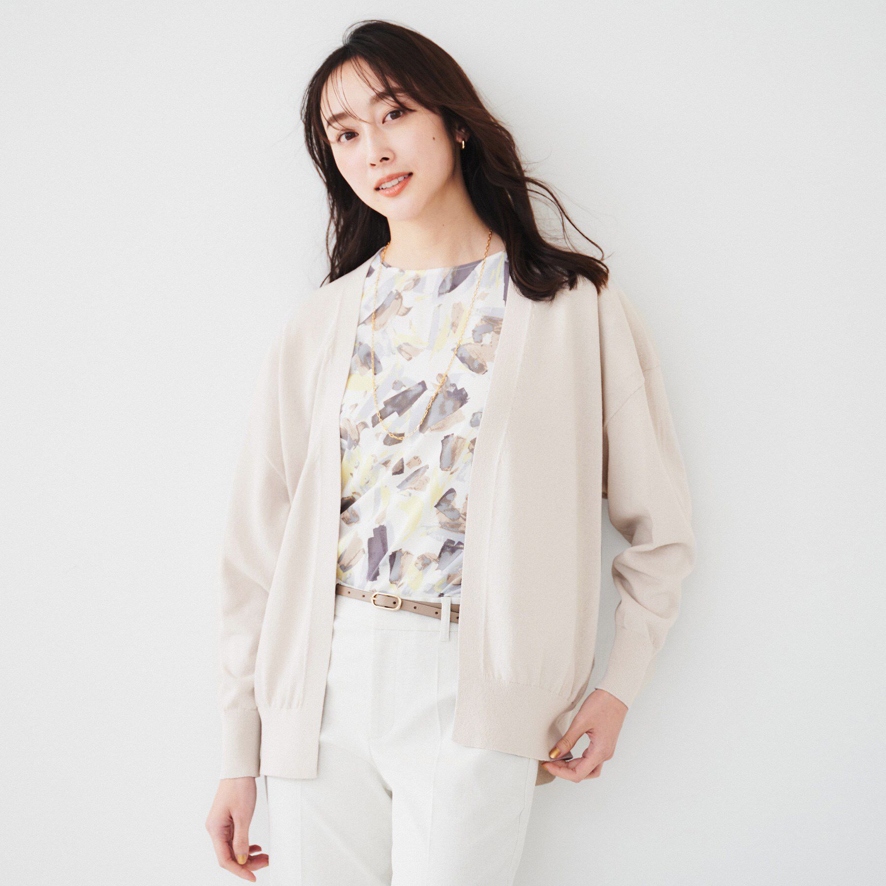 UNTITLED「【体型カバー/通勤/冷房対策】釦レスカーディガン」|カーディガン|