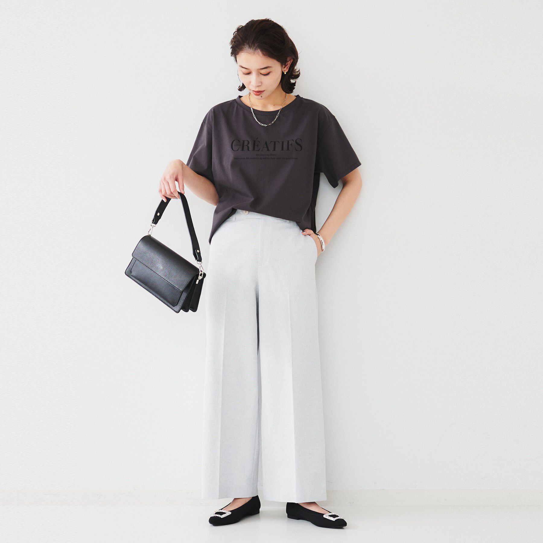 UNTITLED「【清涼感/洗濯機洗い可】オックス クロップドワイドパンツ」|その他|