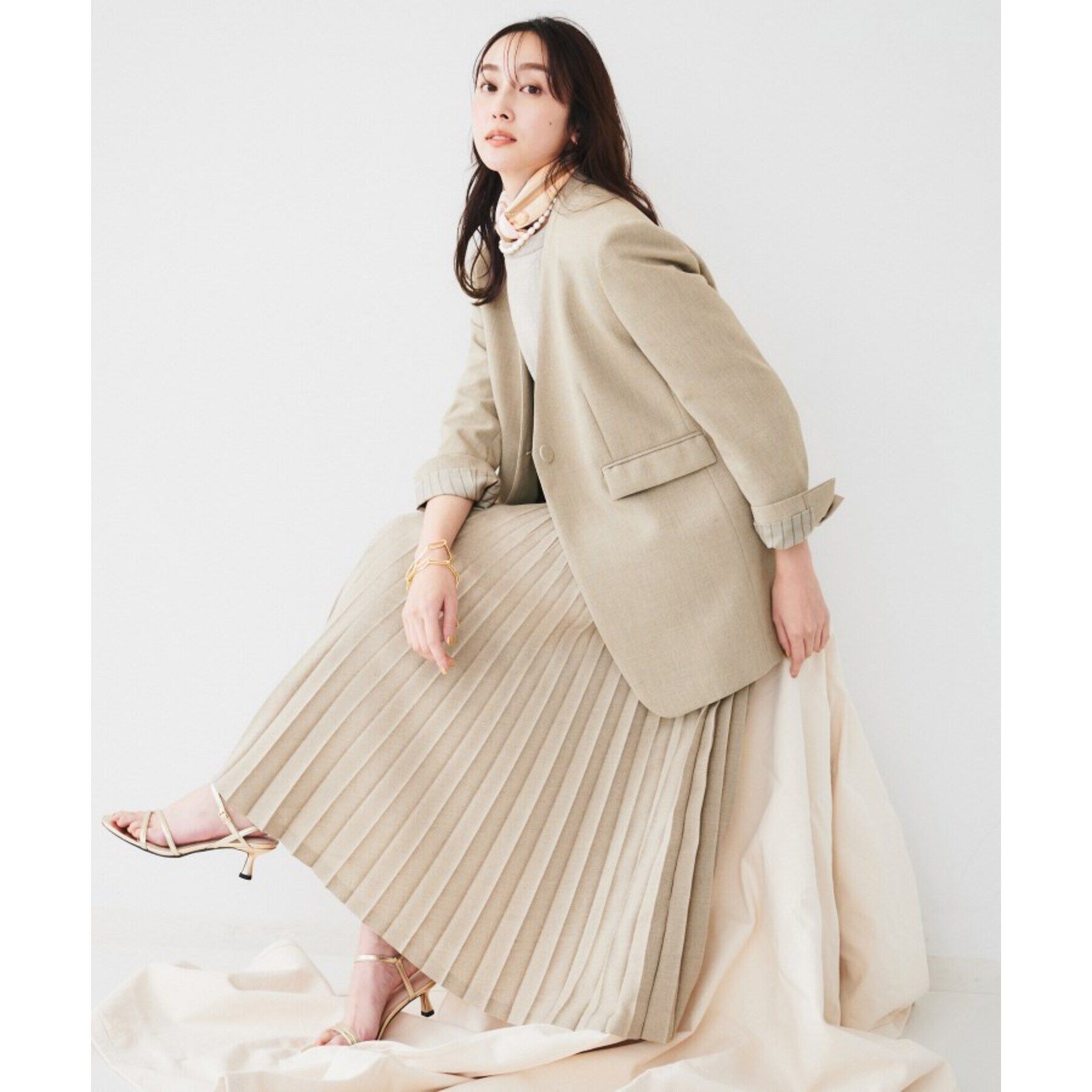 UNTITLED「【セットアップ可能】セミフレアプリーツスカート」|スカート|