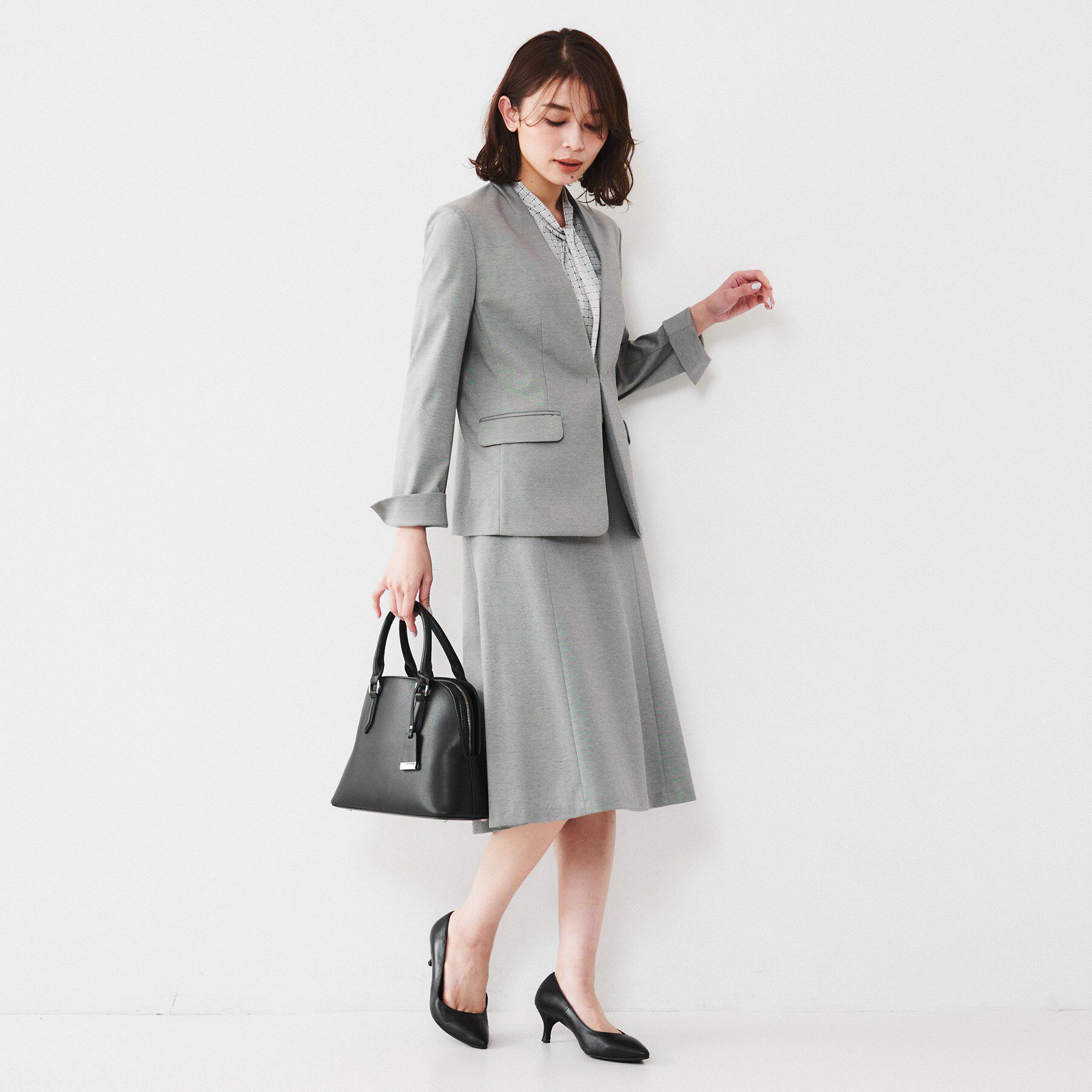 UNTITLED「【通勤スーツ】コットン混ジャージ マーメイドスカート」|スカート|