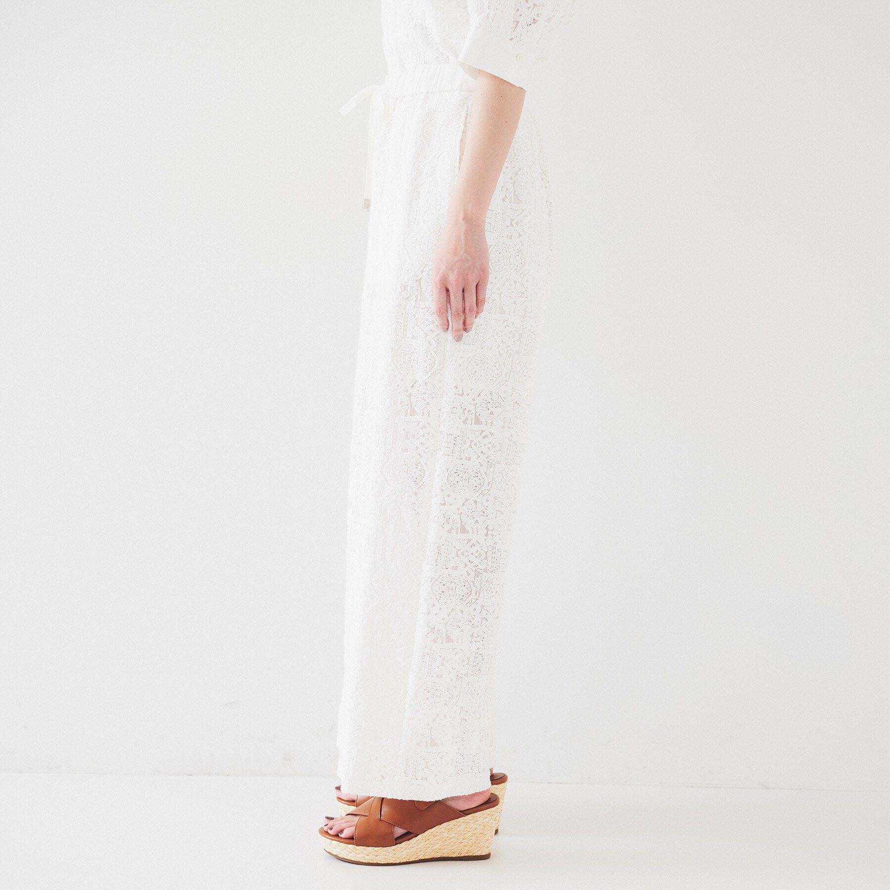 UNTITLED「【セットアップ可能/トレンド】クロシェ風レースワイドパンツ」|その他|