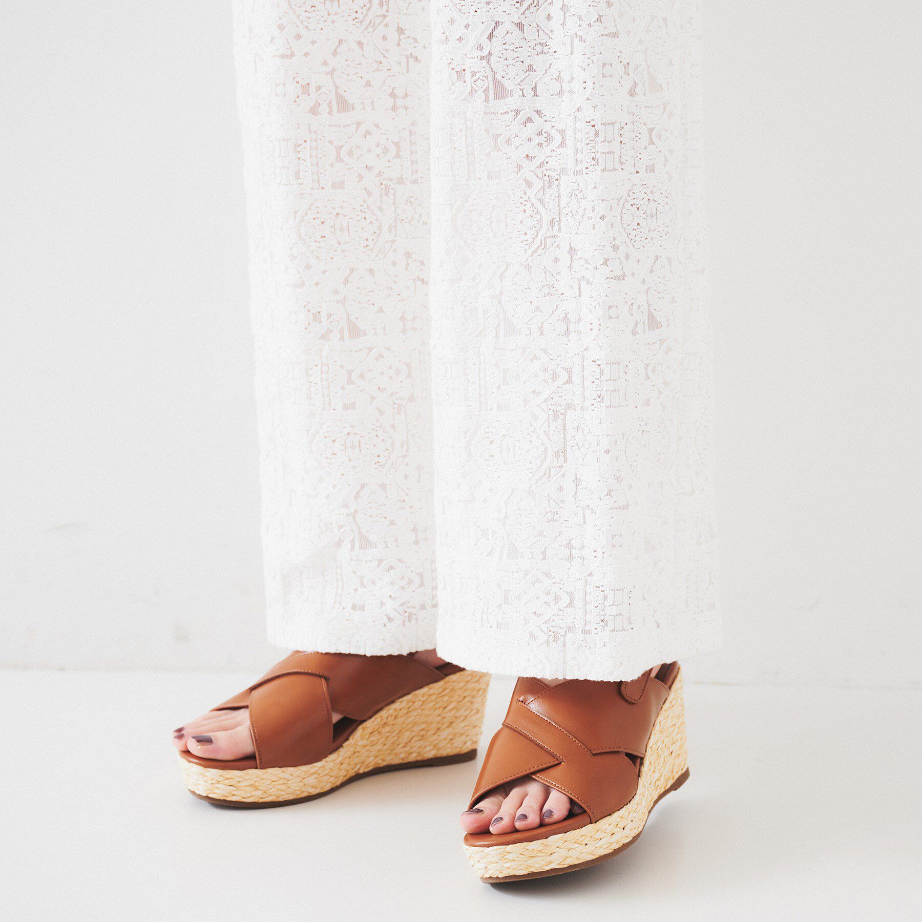 UNTITLED「【セットアップ可能/トレンド】クロシェ風レースワイドパンツ」|その他|