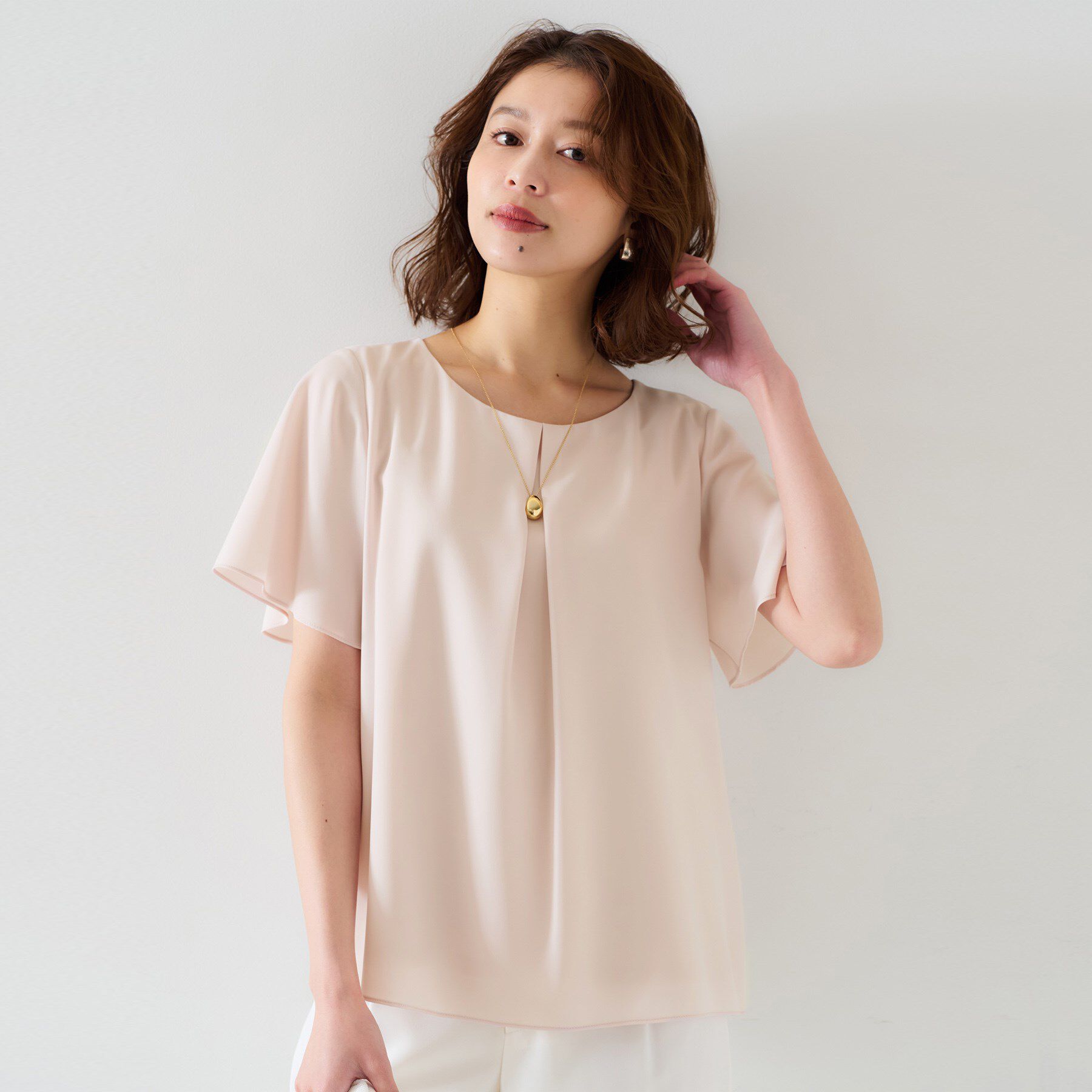 UNTITLED「【通勤／二の腕カバー】フロントタックブラウス」|シャツ・ブラウス|