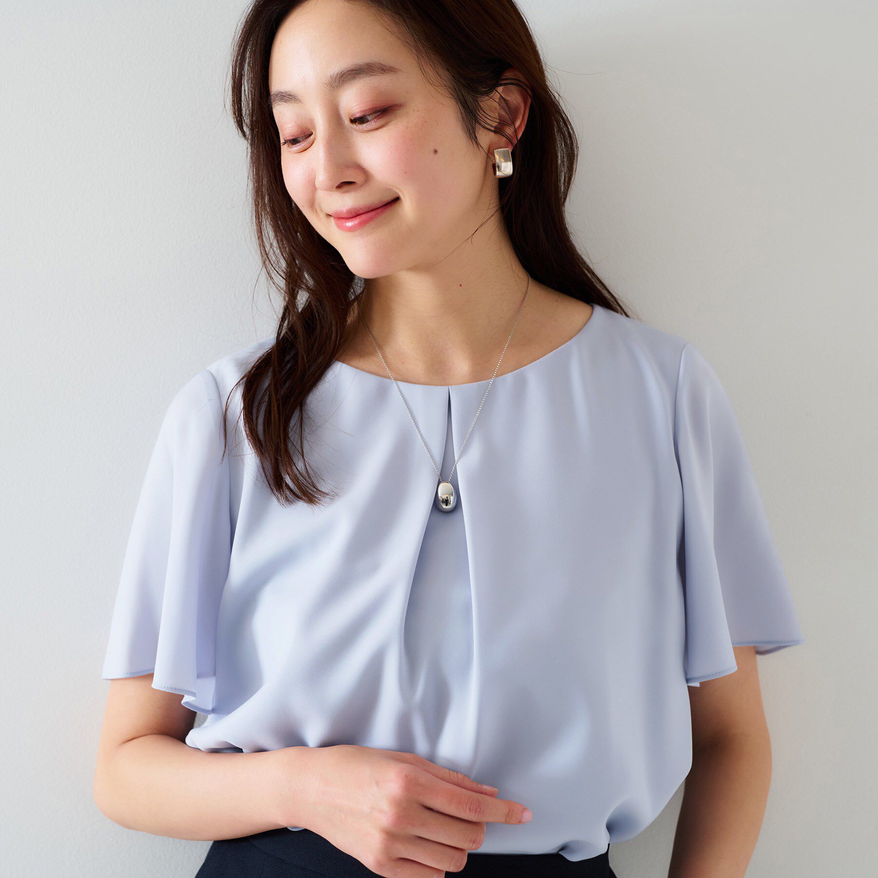 UNTITLED「【通勤／二の腕カバー】フロントタックブラウス」|シャツ・ブラウス|