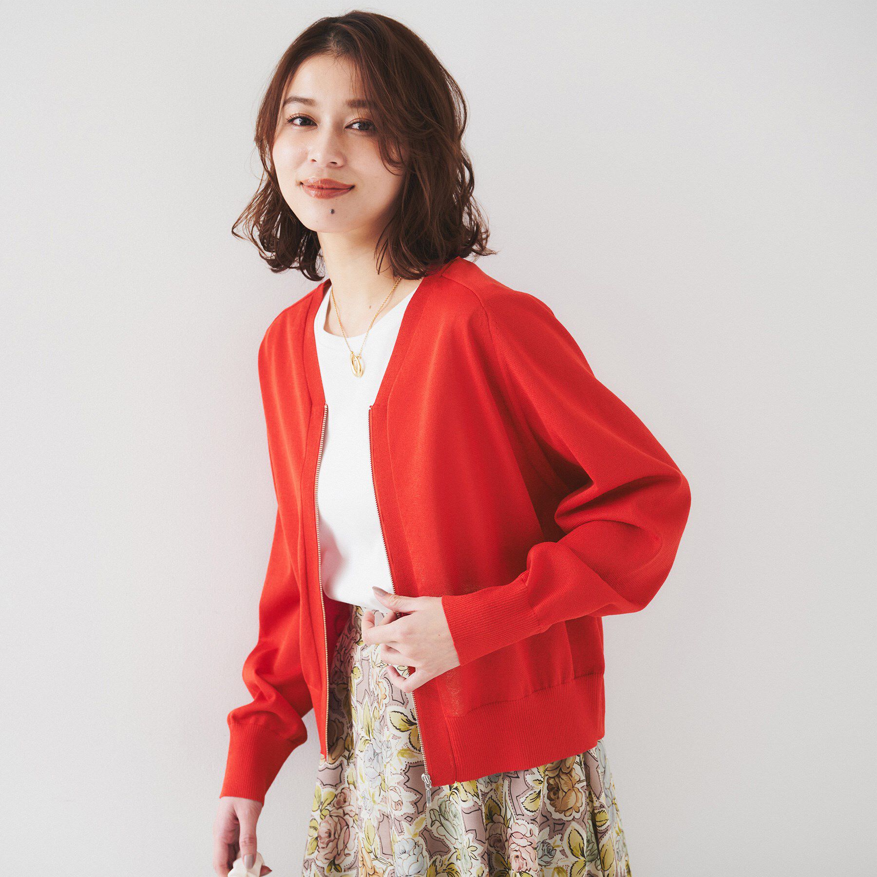 UNTITLED「【体型カバー/日除け】シアーニットカーディガン」|カーディガン|