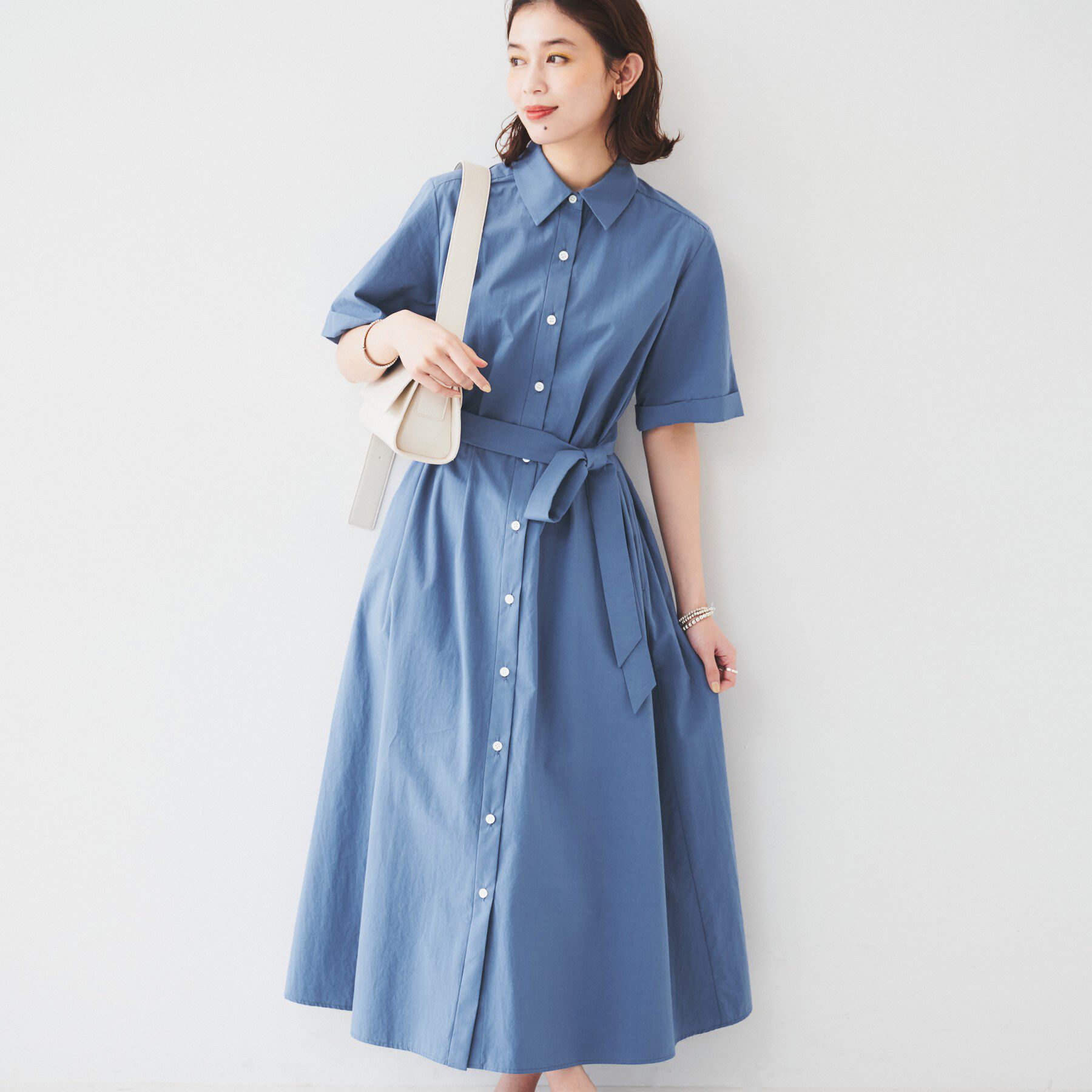 UNTITLED「【コットン100／前開き／夏ワンピ】ロングシャツワンピース」|ワンピース|