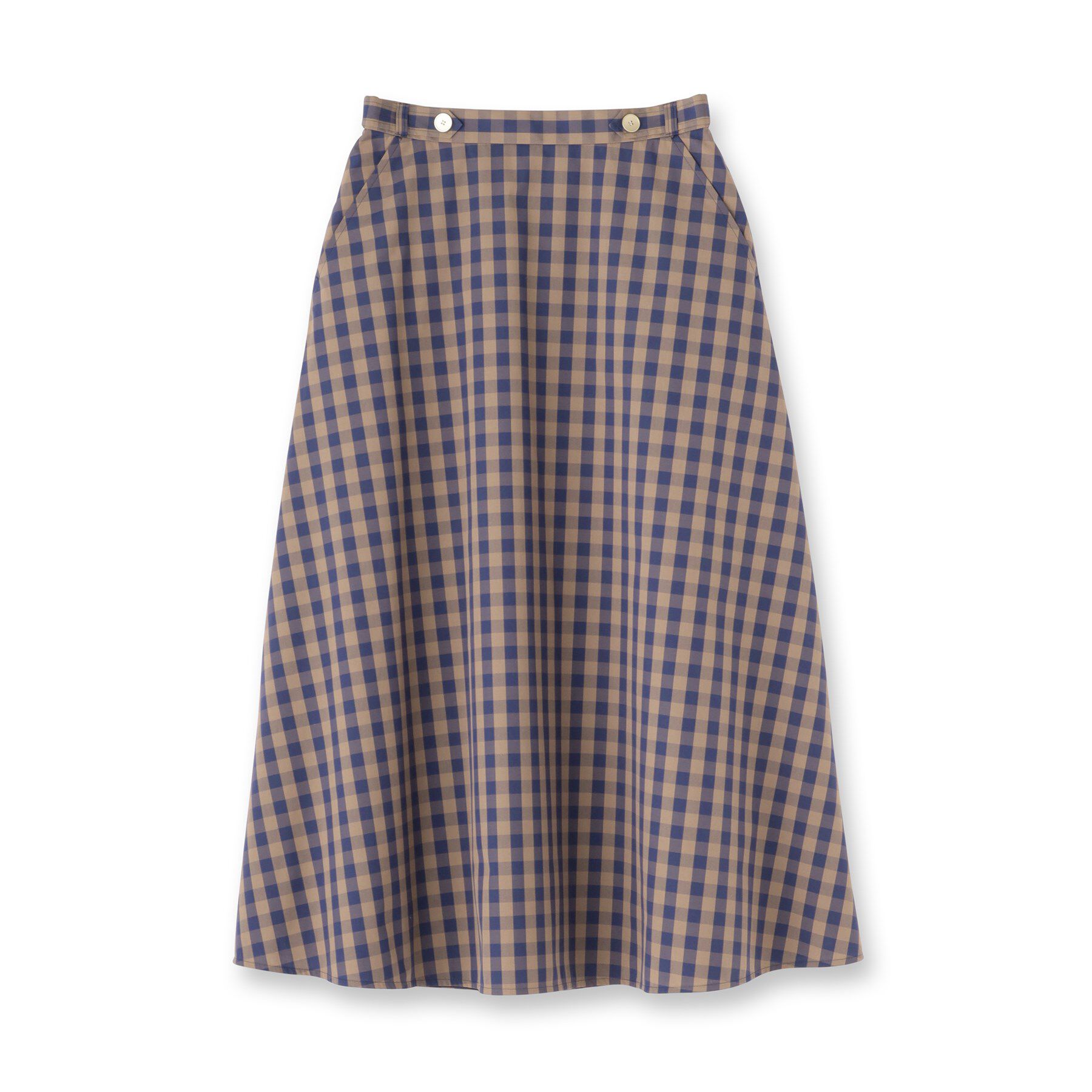 UNTITLED「【後ろウエストゴム/洗える】ギンガムチェックAラインスカート」|スカート|