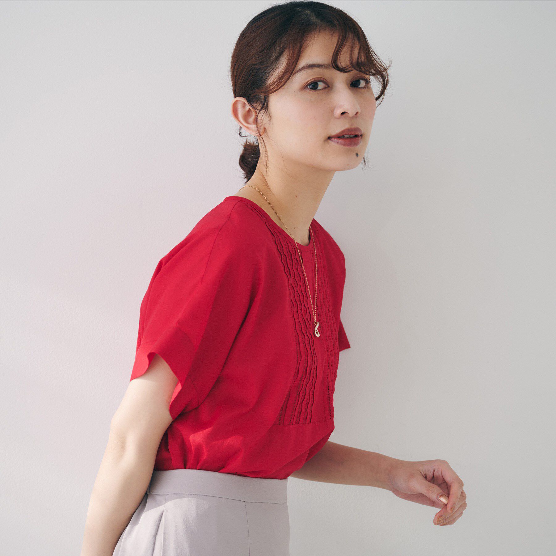 UNTITLED「【洗える】コットンピンタックブラウス」|シャツ・ブラウス|