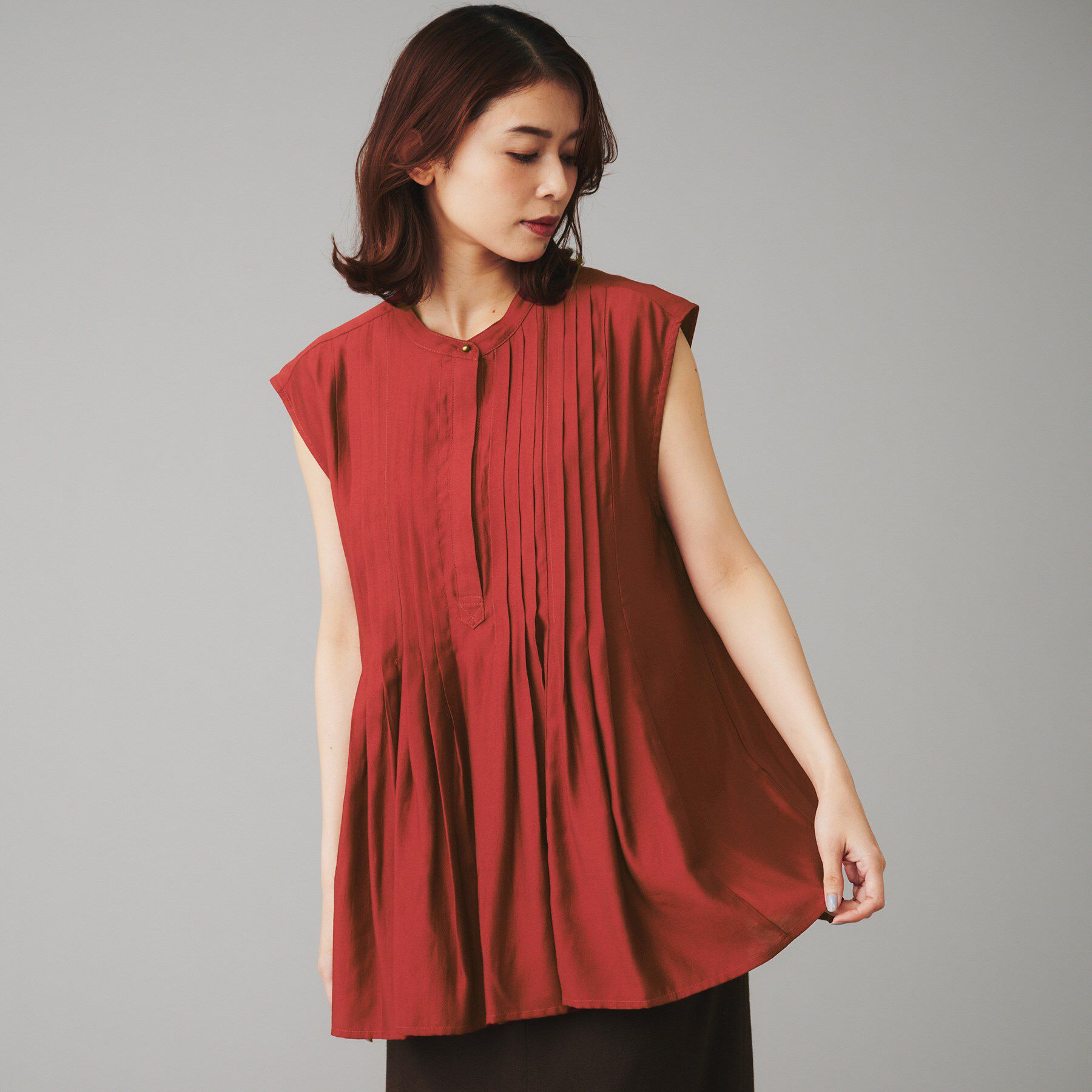 UNTITLED「【CHIGON】タックフレア フレンチブラウス」|シャツ・ブラウス|