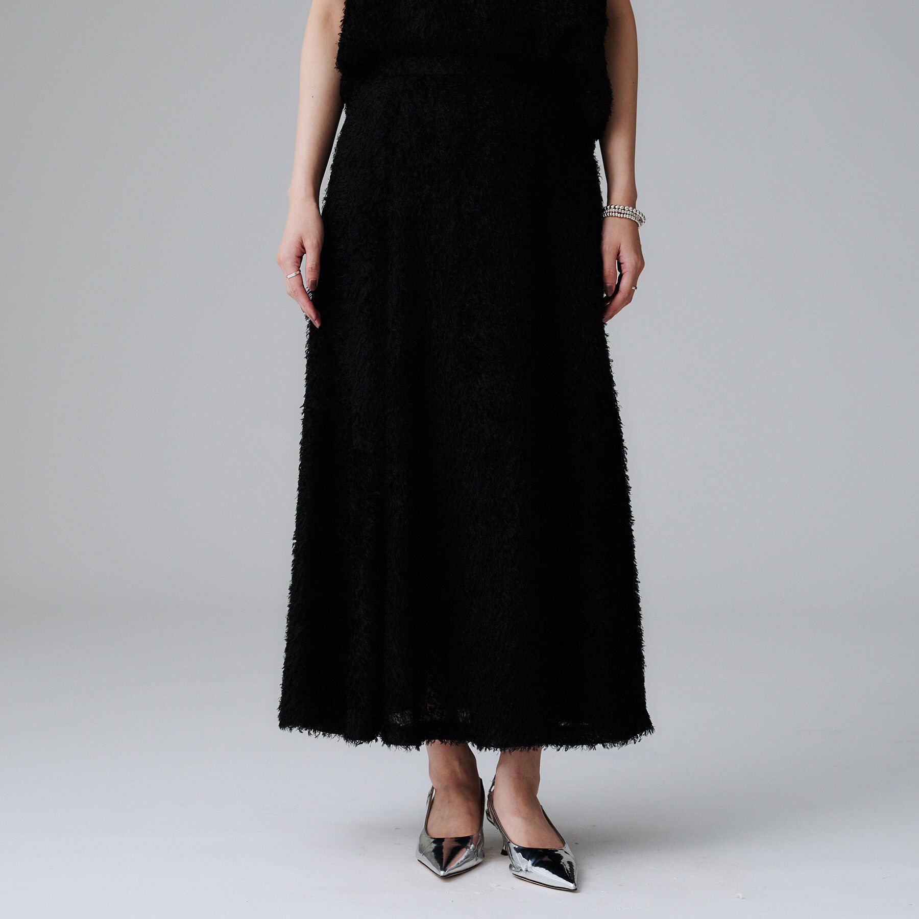 UNTITLED「【セットアップ可/後ろウエストゴム】フェザーマーメイドスカート」|スカート|