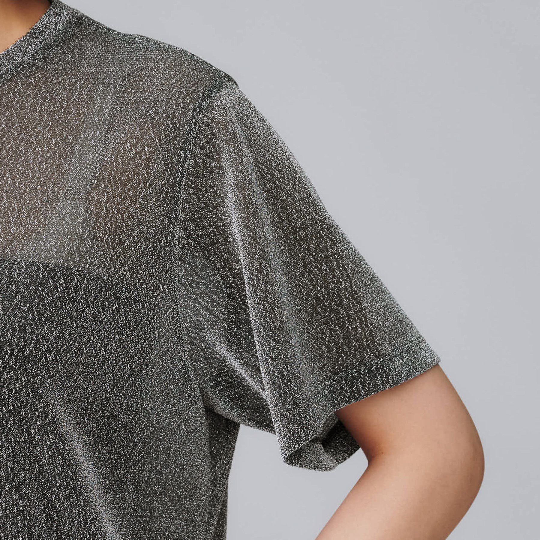 UNTITLED「【洗える】ラメシアーTシャツ」|Tシャツ・カットソー|