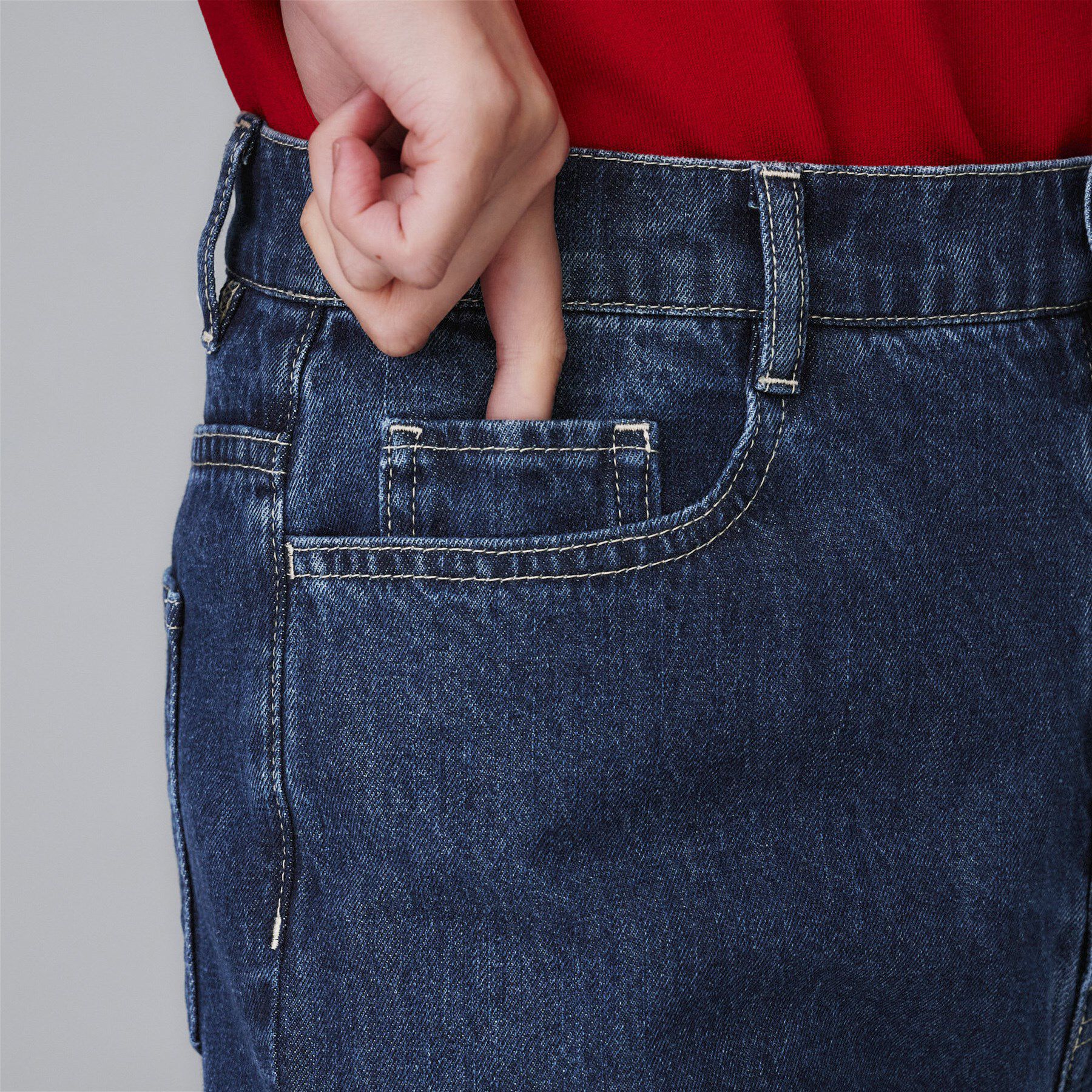 UNTITLED「【グレー/ブルー/ジーンズ】ソフトワイドデニムパンツ」|デニム|