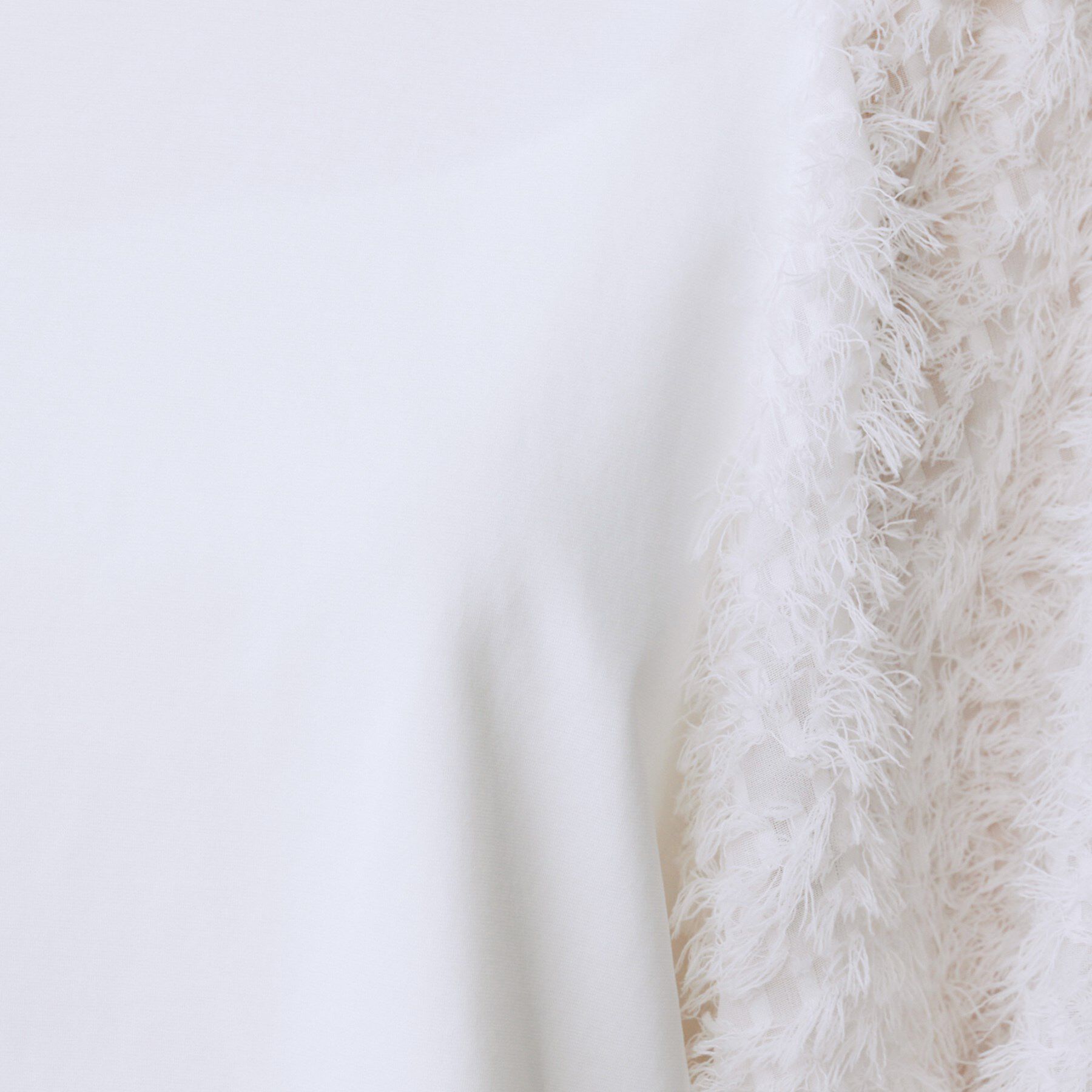 UNTITLED「【丸首/Tシャツ風/短丈】シャギースリーブ ポンチカットソー」|Tシャツ・カットソー|