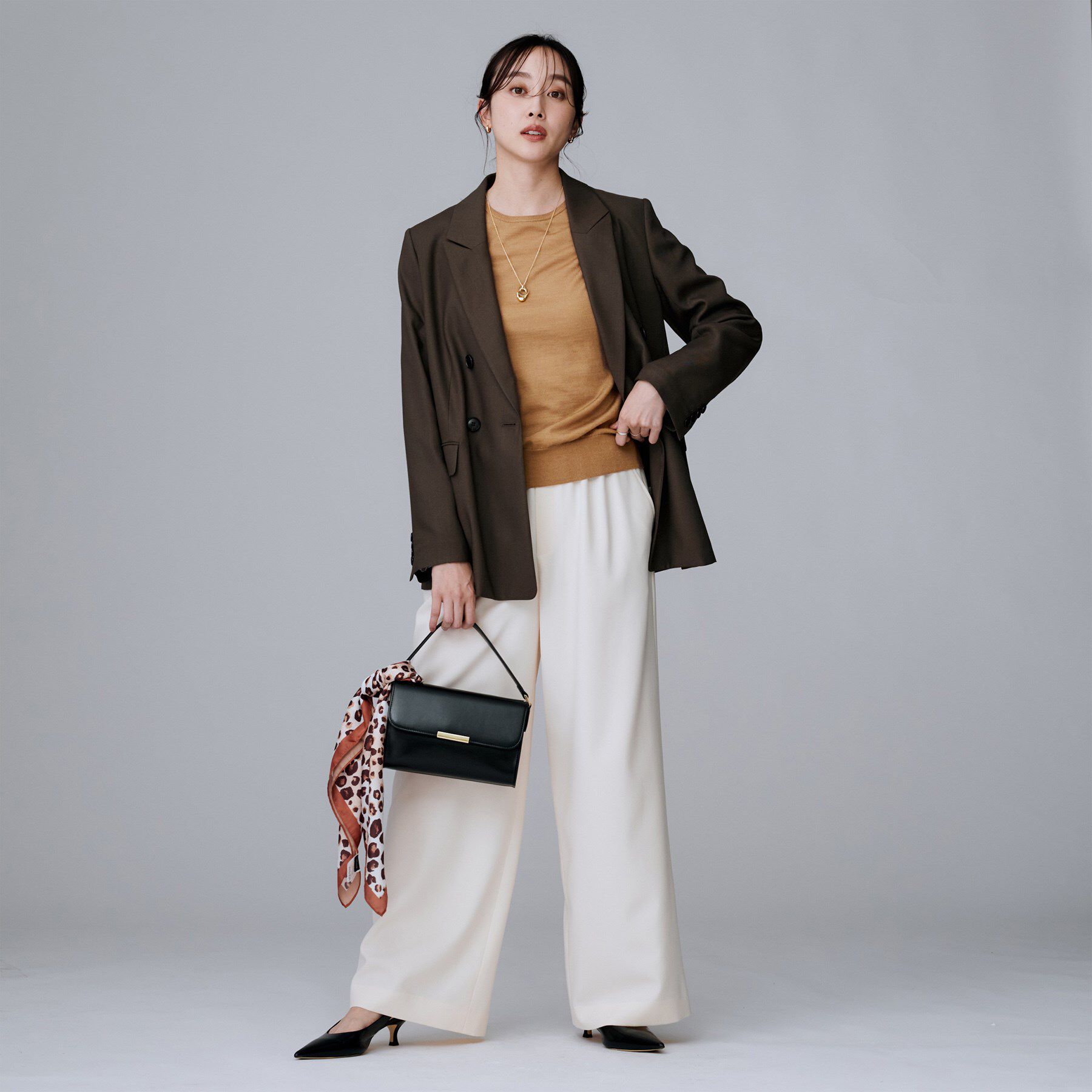 UNTITLED「【アンサンブル可/六分袖/洗える】ウールシルクニット」|ニット・セーター|