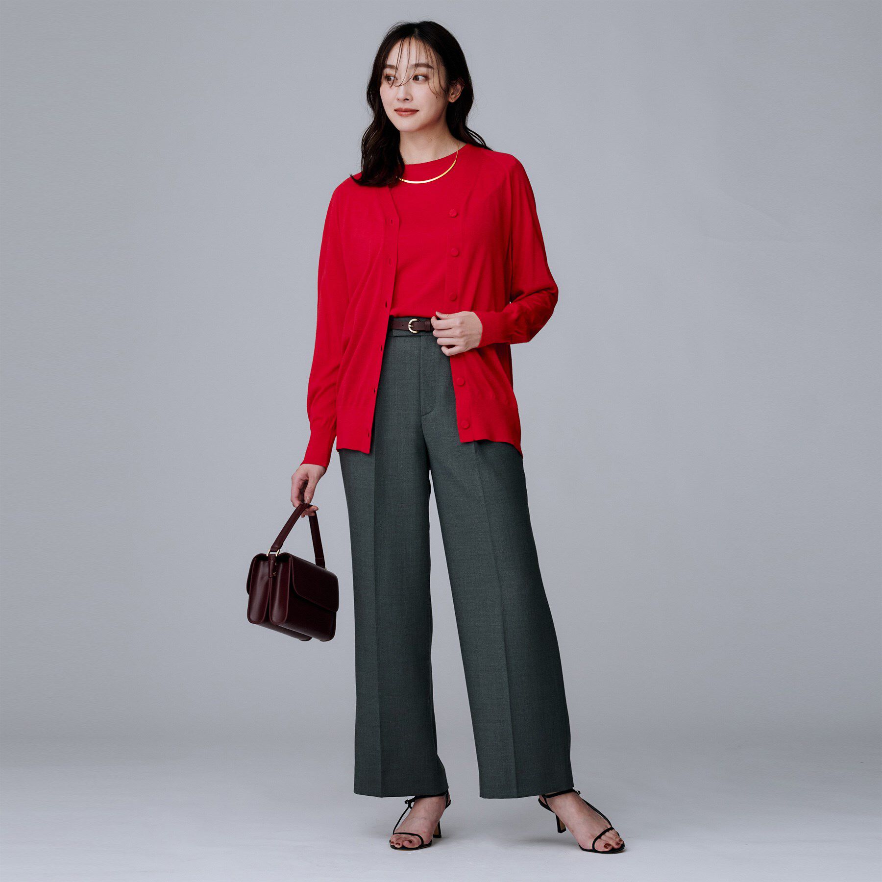 UNTITLED「【アンサンブル可/六分袖/洗える】ウールシルクニット」|ニット・セーター|