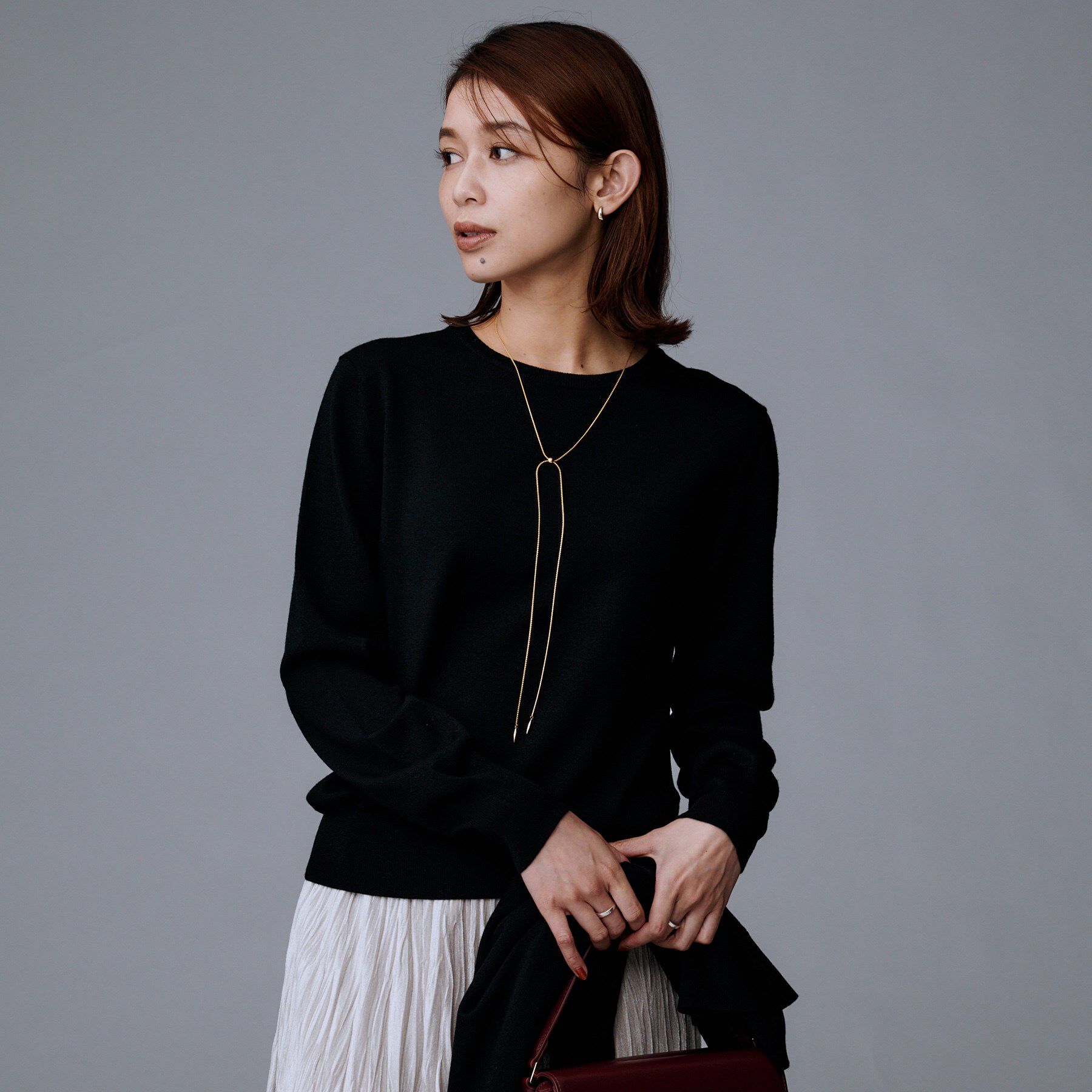 UNTITLED「【アンサンブル可/洗える/ウール100%】クルーネックウールニット」|ニット・セーター|