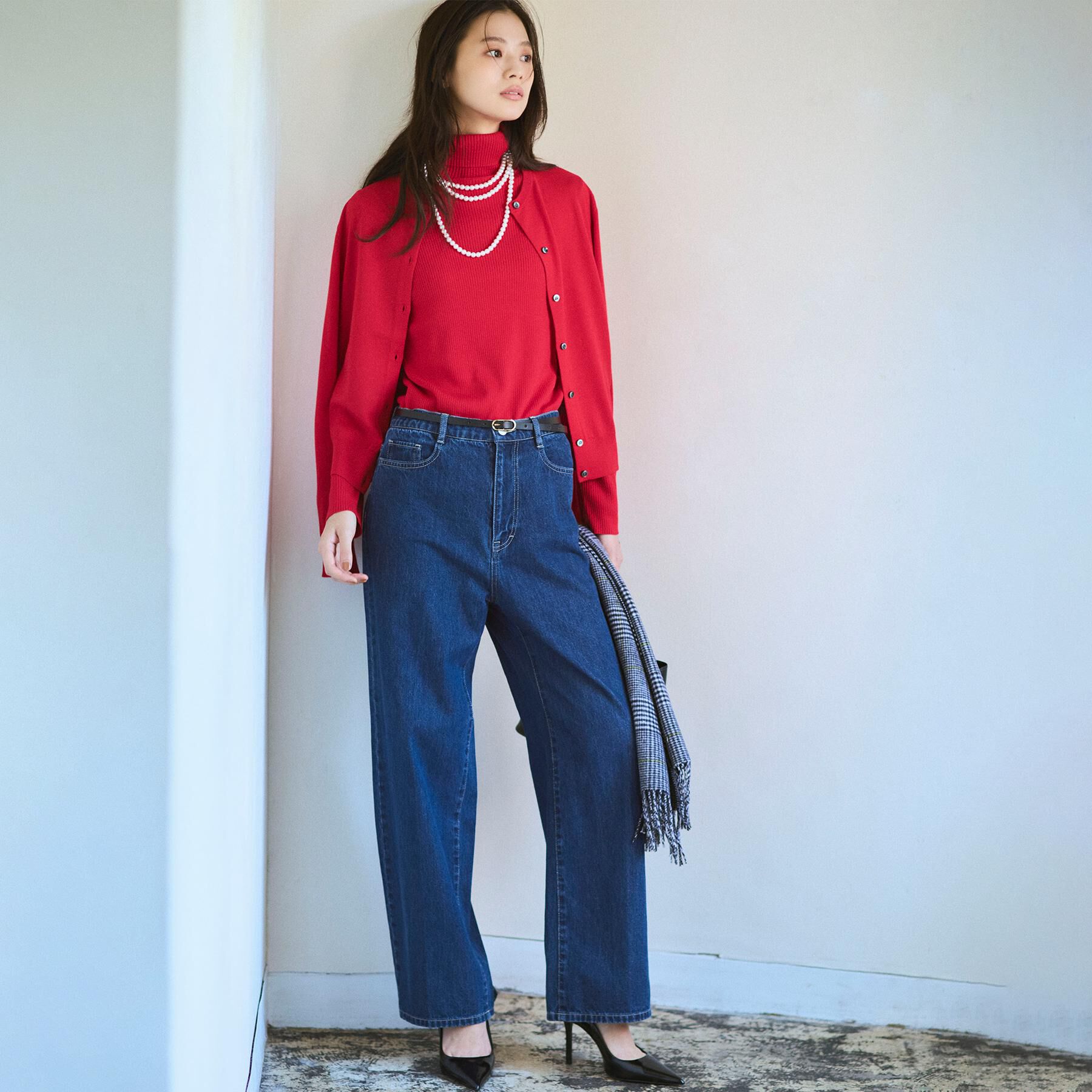 UNTITLED「【洗える/アンサンブル可/ウール100%】ウールクルーカーディガン」|カーディガン|