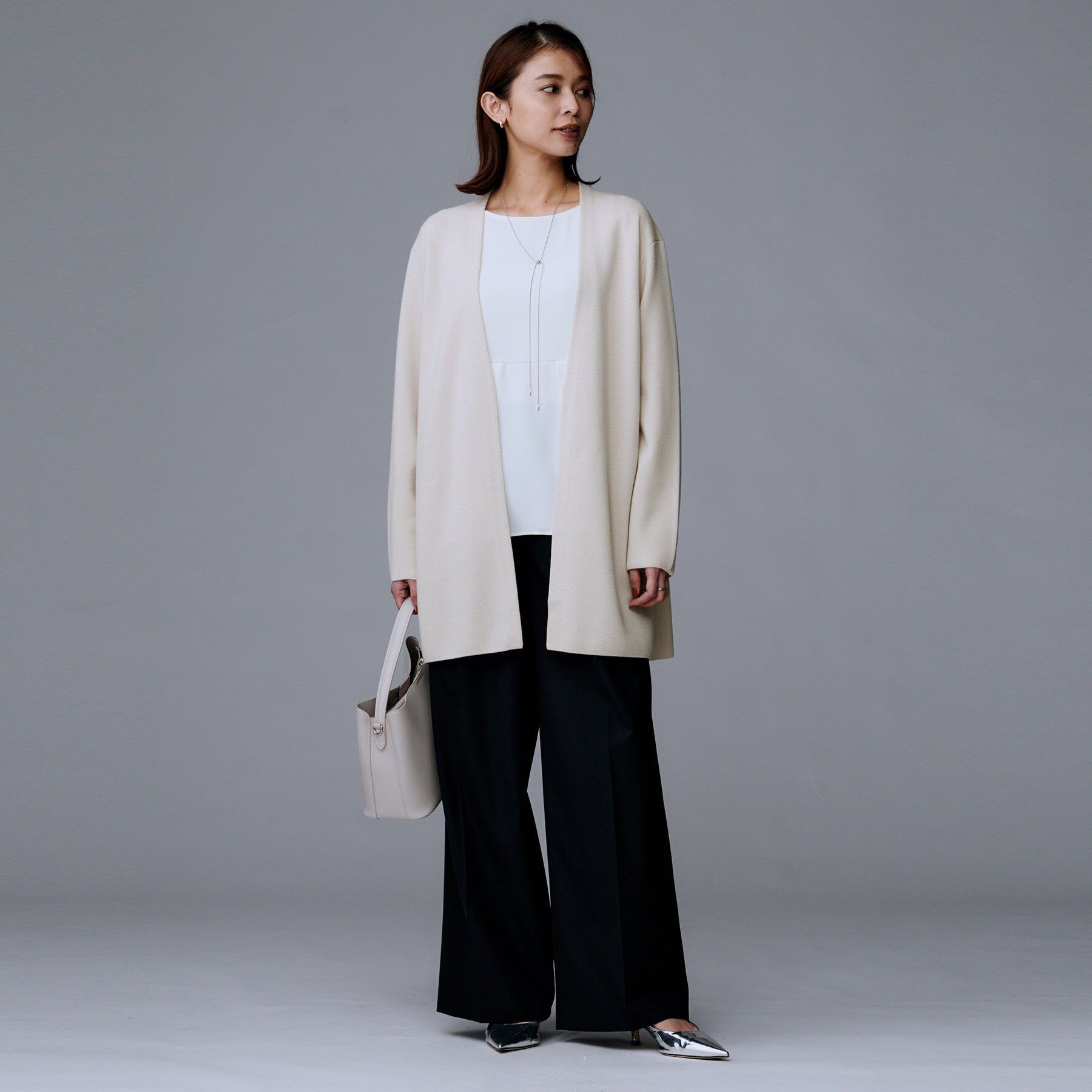 UNTITLED「【洗える/ボタンなし】ミラノリブカーディガン」|カーディガン|