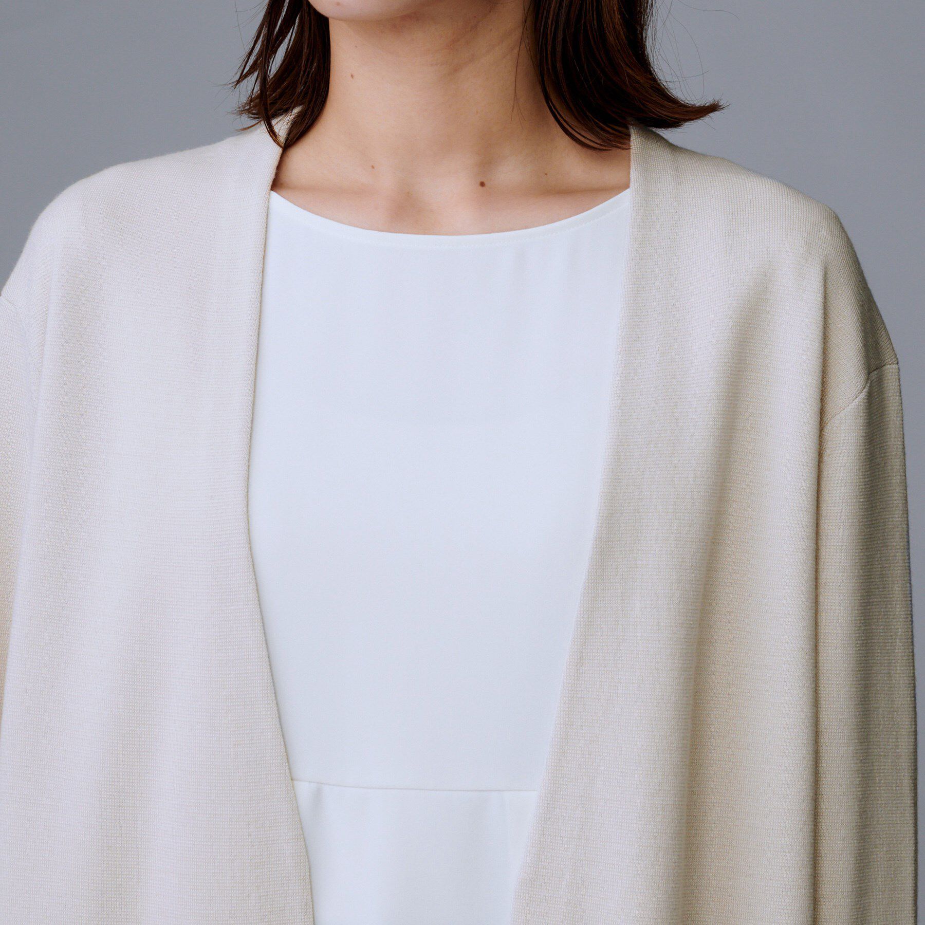 UNTITLED「【洗える/ボタンなし】ミラノリブカーディガン」|カーディガン|