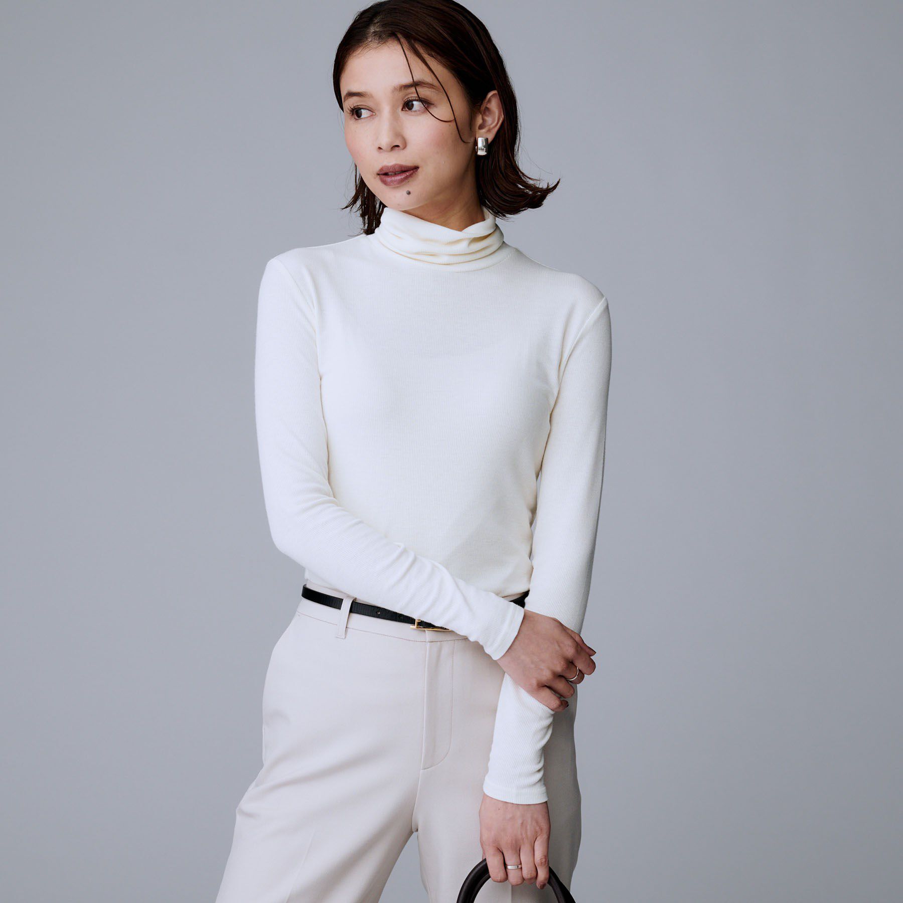 UNTITLED「【吸湿発熱/洗える】ハイネックインナー」|Tシャツ・カットソー|オフホワイト(003