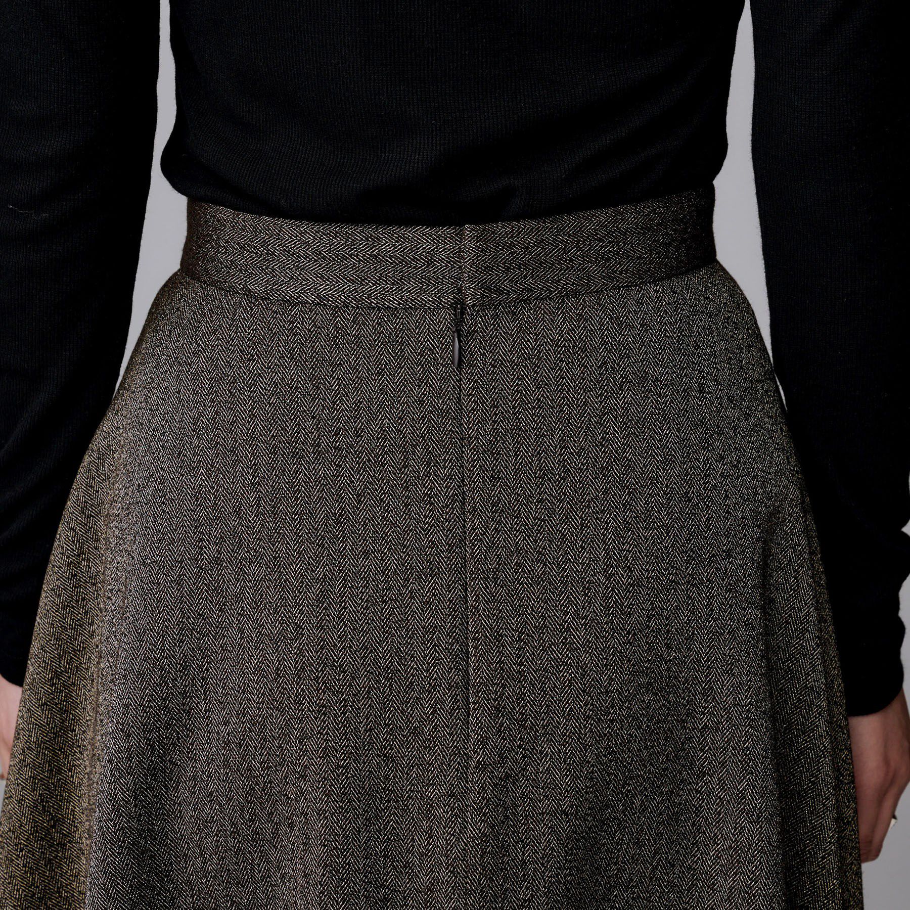 UNTITLED「【ミディ丈/ウール混】クラシカルヘリンボーン　ラメスカート」|スカート|