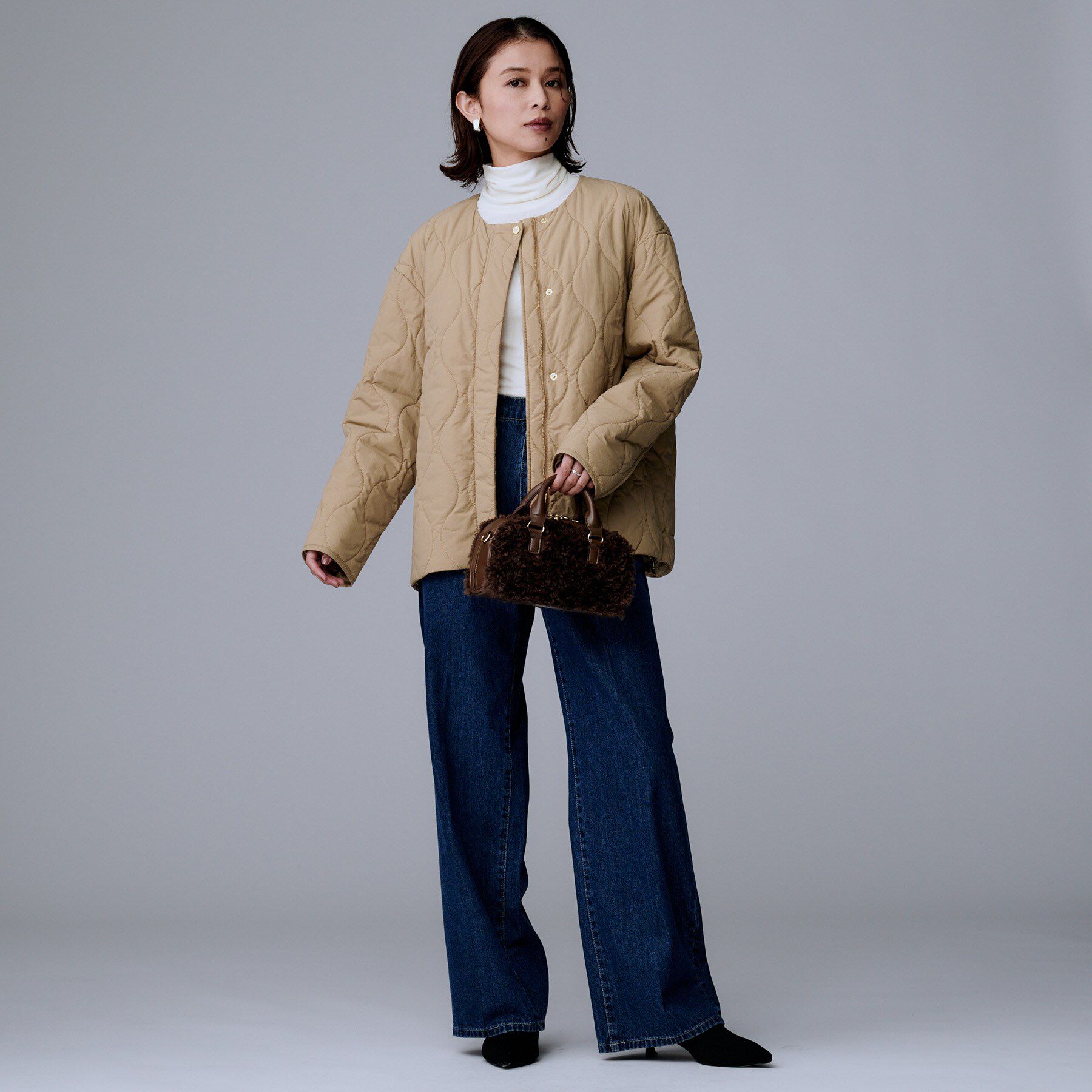 UNTITLED「【軽量／洗える／ファスナー付き】中綿 キルトコート」|ダウン|