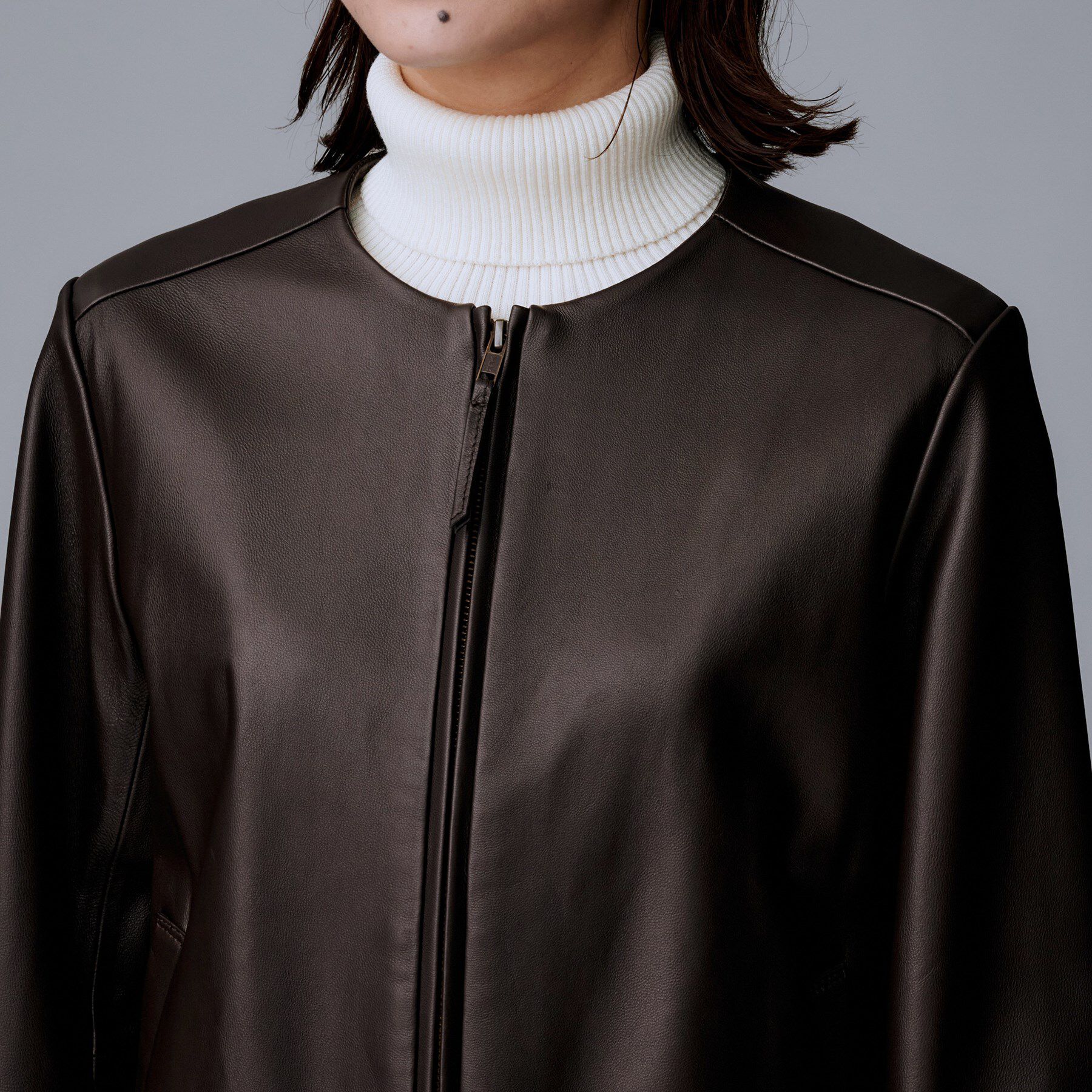 UNTITLED「【着丈短め/柔らかな質感】ラムレザージャケット」|ライダースジャケット|