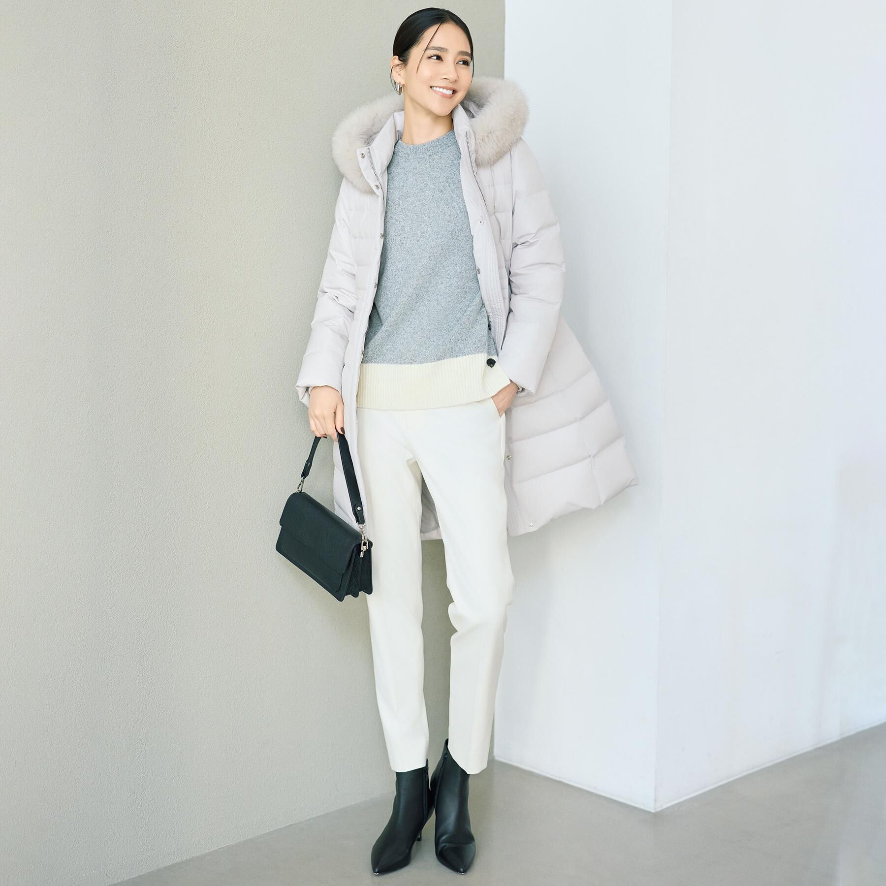 UNTITLED「【はっ水機能/フード取り外し可/防寒】ロングダウンコート」|ダウン|