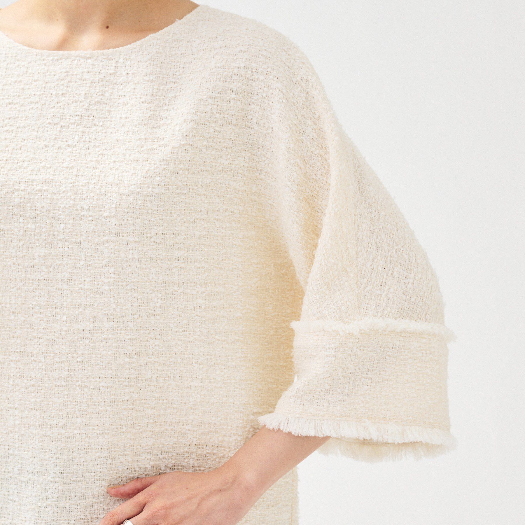 UNTITLED「【きれいめ／体型カバー】ツイードドルマントップス」|シャツ・ブラウス|