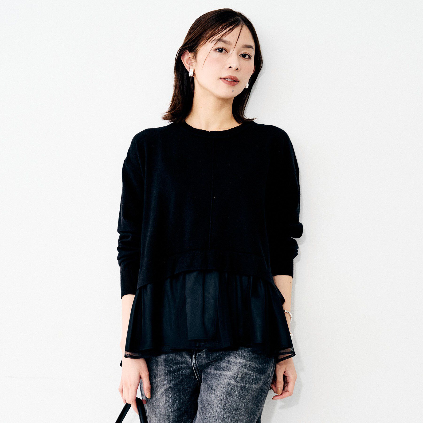 UNTITLED「【TORRAZZO DONNA】ニット&times;チュールトップス」|Tシャツ・カットソー|