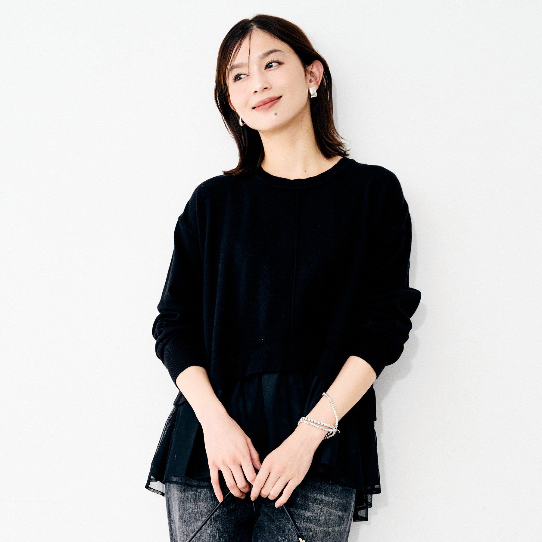 UNTITLED「【TORRAZZO DONNA】ニット&times;チュールトップス」|Tシャツ・カットソー|