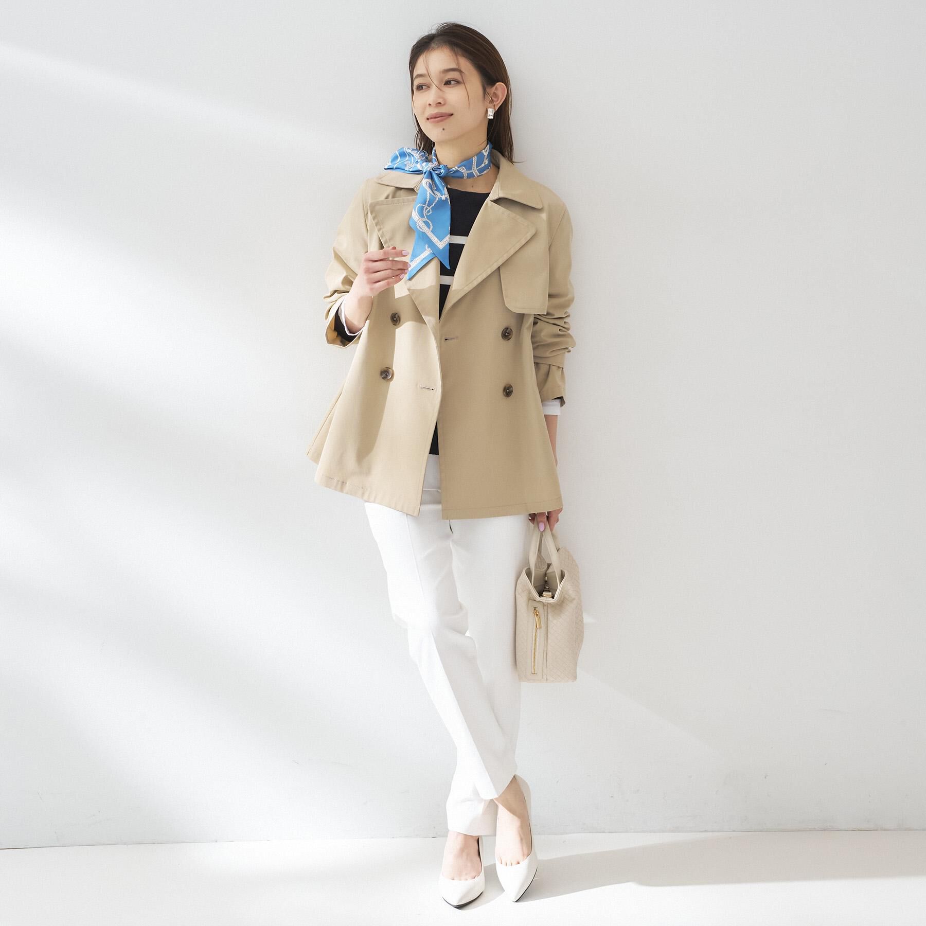 UNTITLED「【定番人気/はっ水/洗える】タスランショートトレンチコート」|トレンチコート|