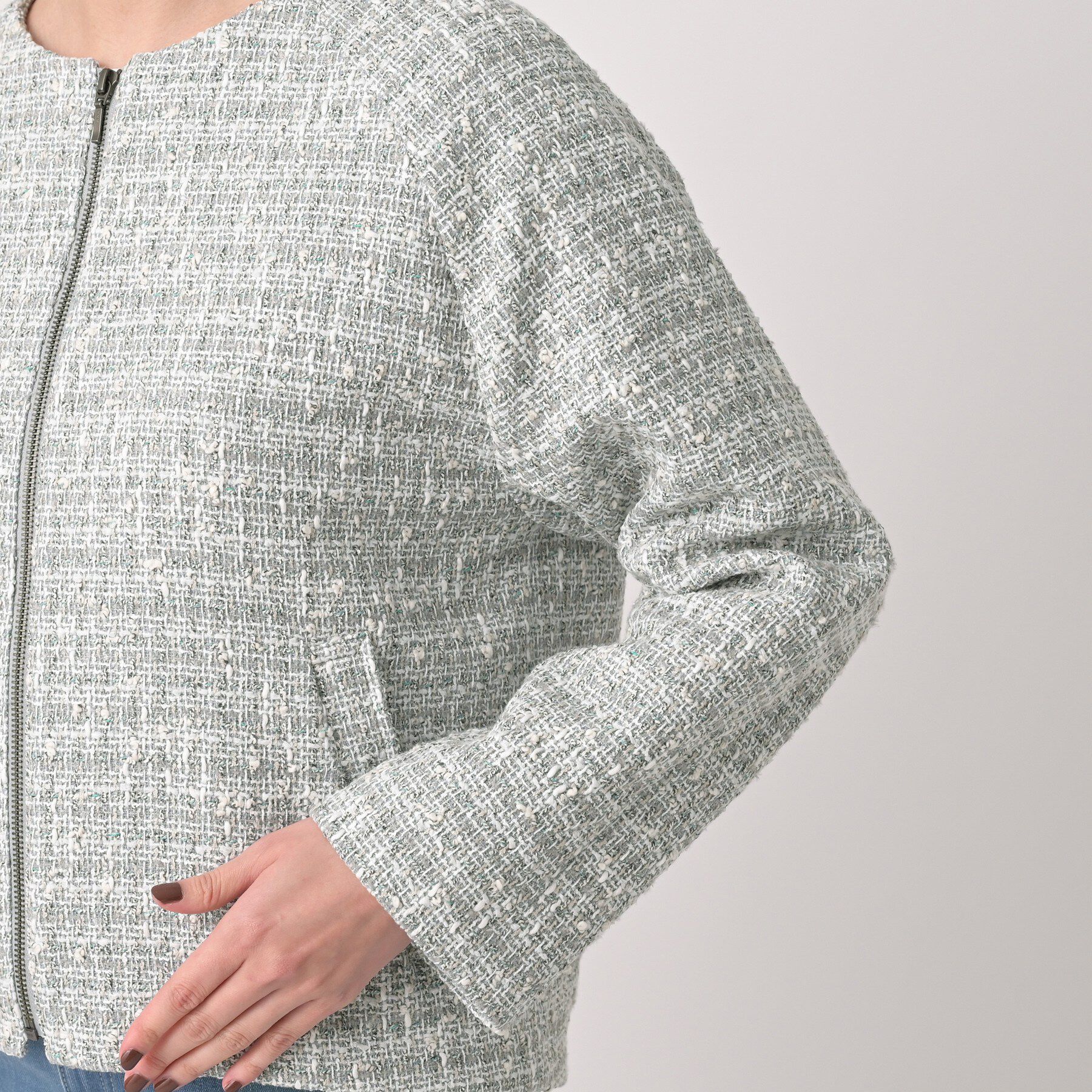 UNTITLED「ツイードジップジャケット」|ブルゾン・スタジャン|