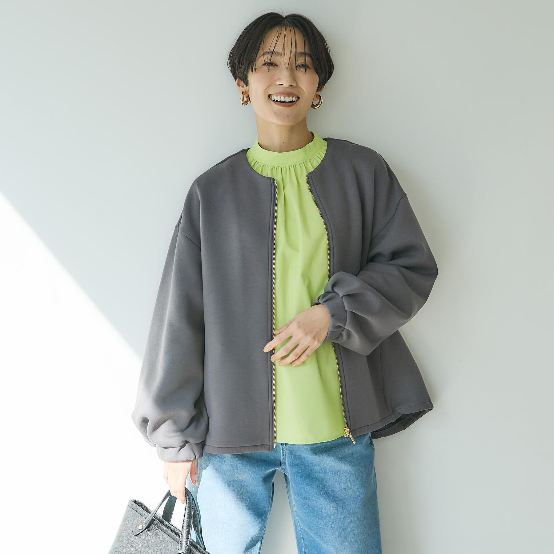 UNTITLED「【春アウター/ゆったり】ダンボールジップブルゾン」|ブルゾン・スタジャン|