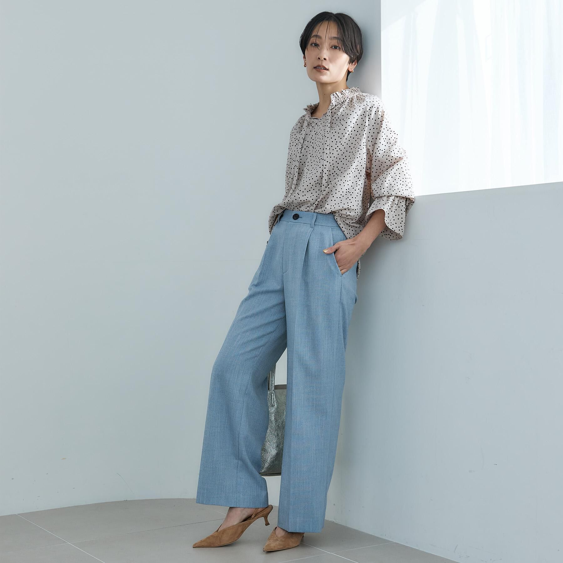 UNTITLED「【洗える/セットアップ可】ランダムドットブラウス」|シャツ・ブラウス|