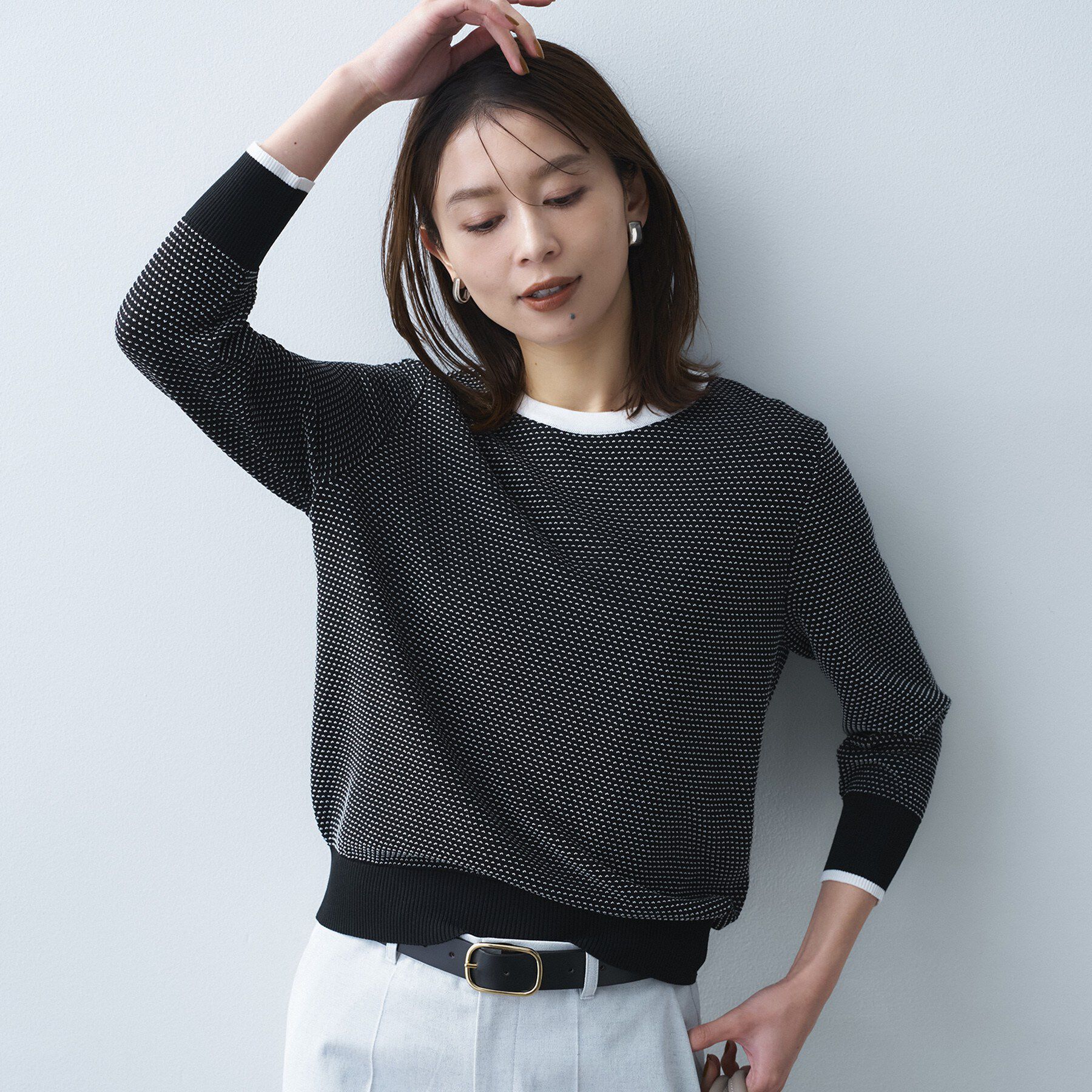 UNTITLED「配色ハイゲージニットトップス」|ニット・セーター|