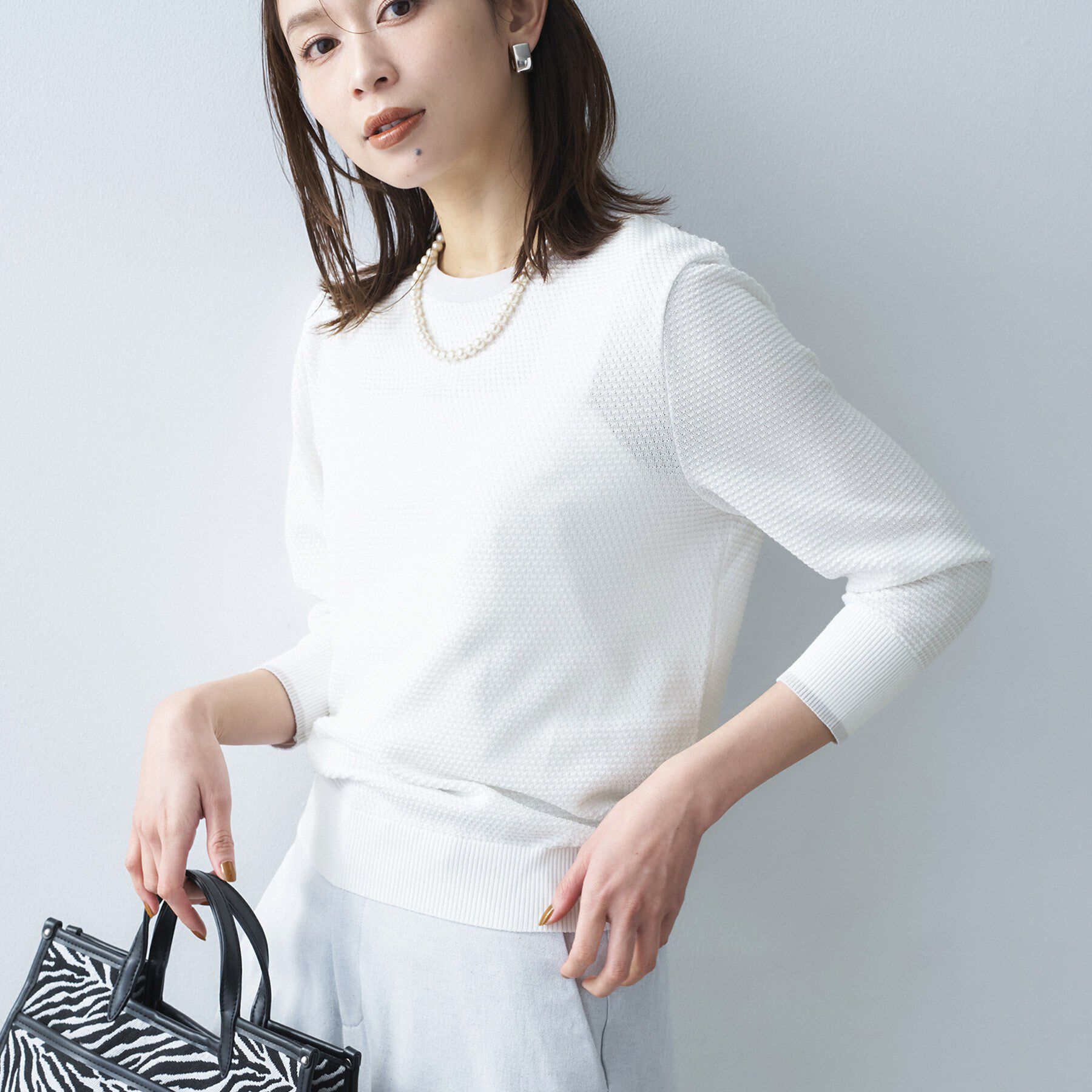 UNTITLED「配色ハイゲージニットトップス」|ニット・セーター|