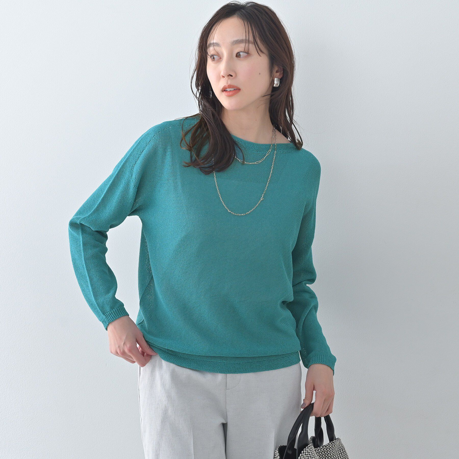 UNTITLED「ドライタッチボートネックニット」|ニット・セーター|