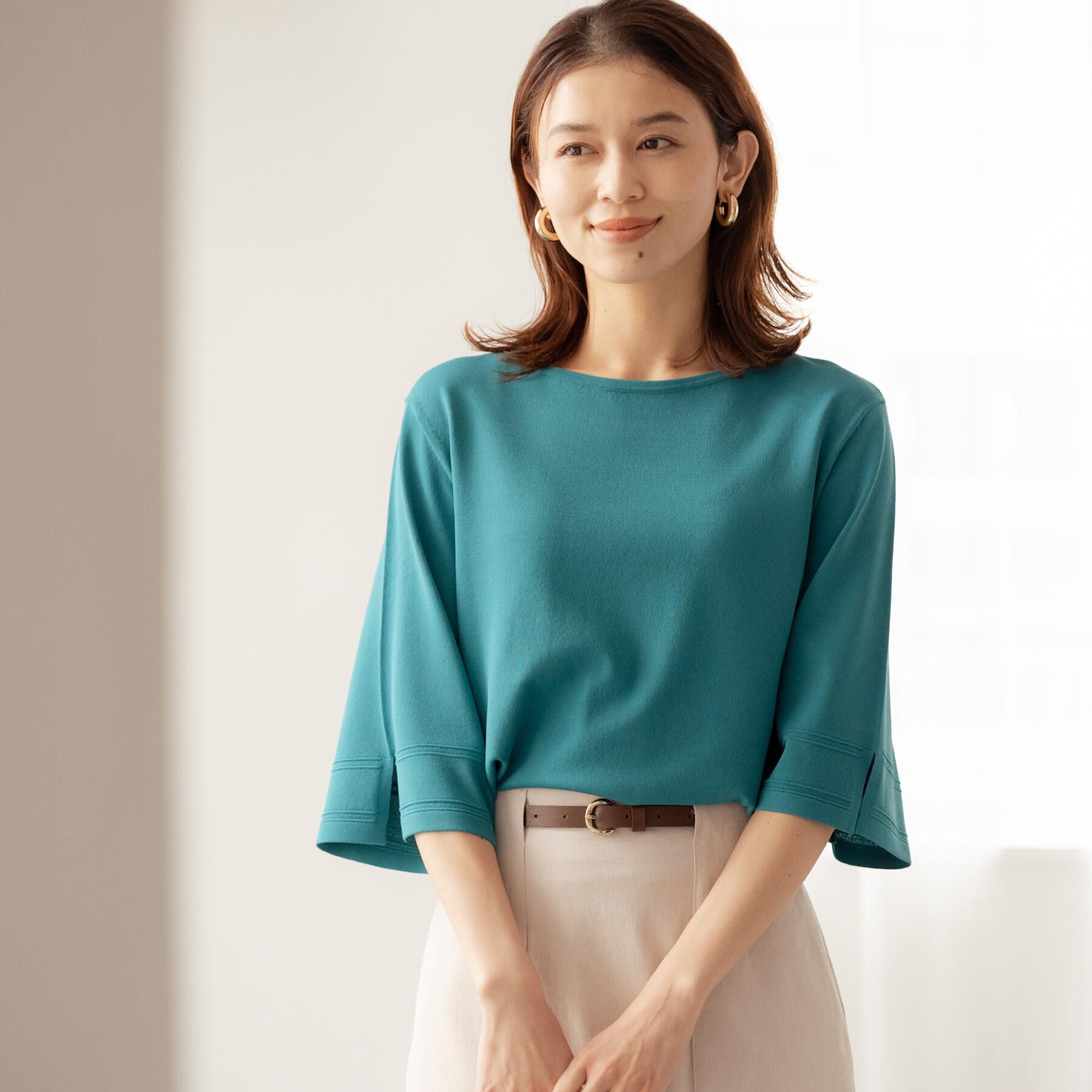 UNTITLED「袖スリットニットプルオーバー」|ニット・セーター|