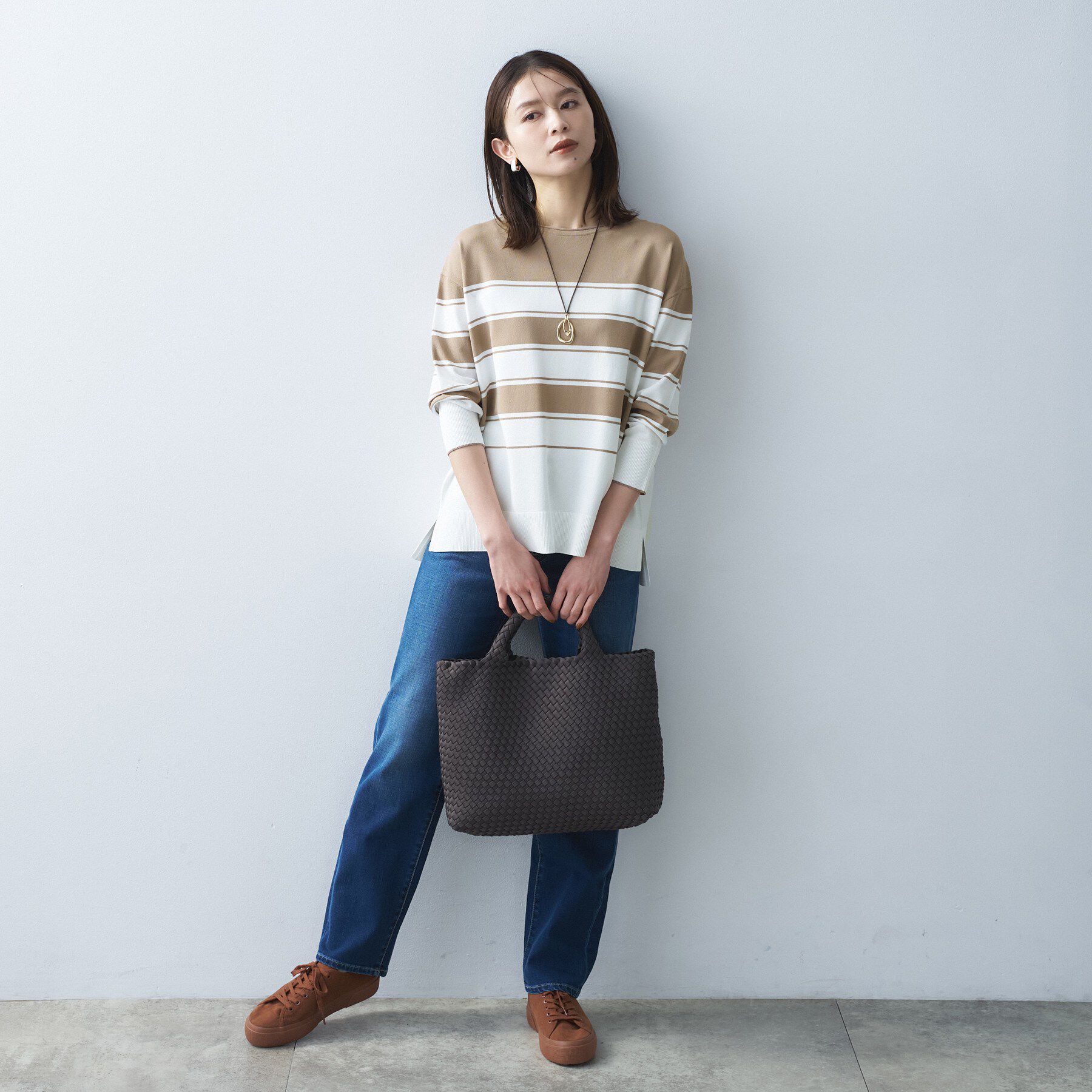 UNTITLED「ボーダーボートネックニット」|ニット・セーター|