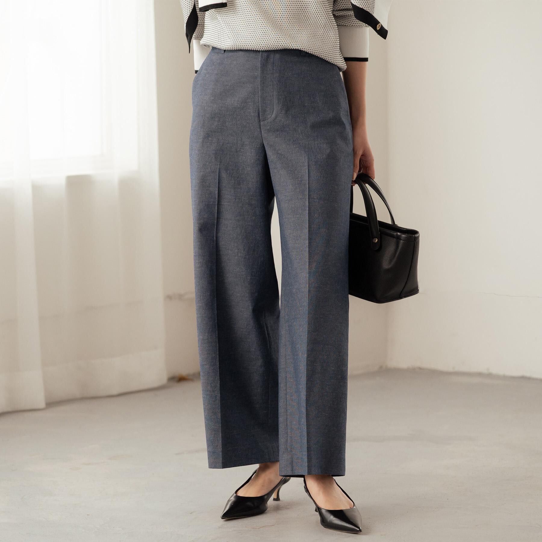 UNTITLED「オックスワイドパンツ」|その他|ブルー(093)