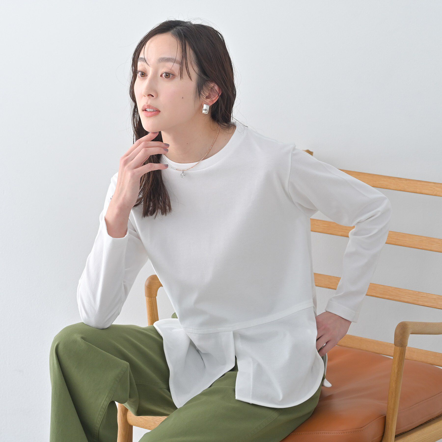 UNTITLED「【Liyoca】ベーシック天竺スリットプルオーバー」|Tシャツ・カットソー|