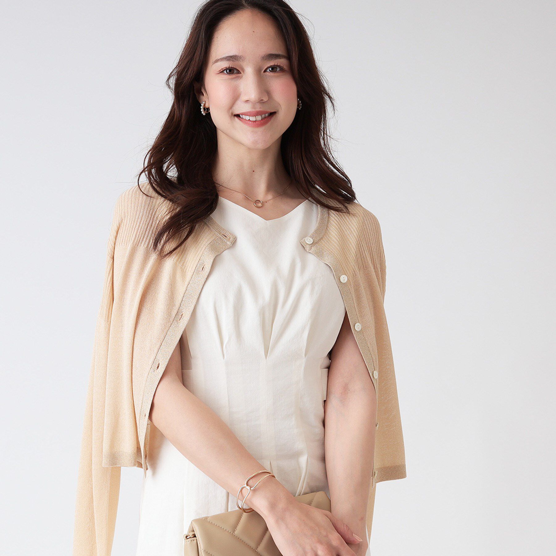 COUP DE CHANCE「【洗える／シアー感】ラメ混ニットカーディガン」|カーディガン|