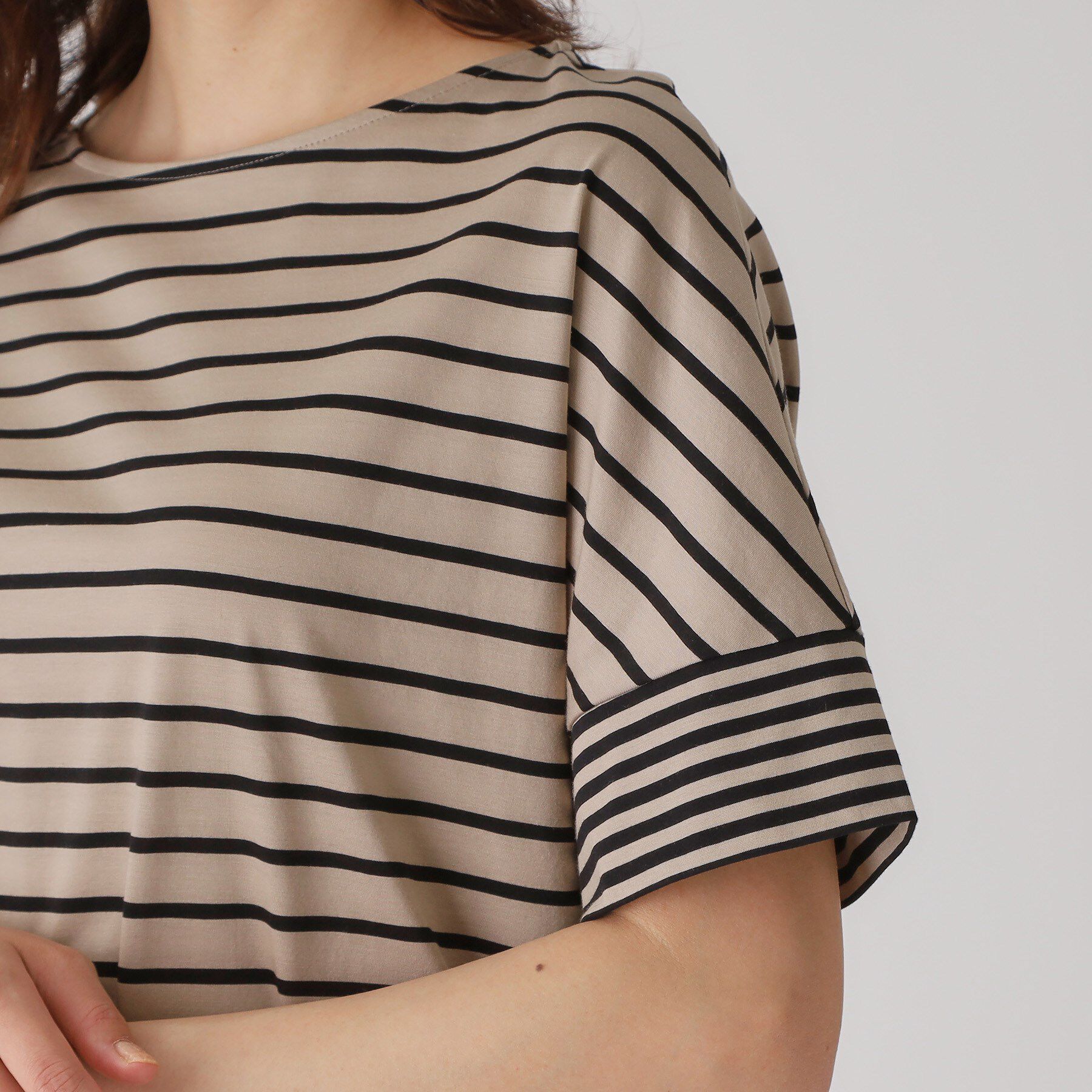 COUP DE CHANCE「【洗える／日本製】ボーダー切替デザイントップス」|Tシャツ・カットソー|