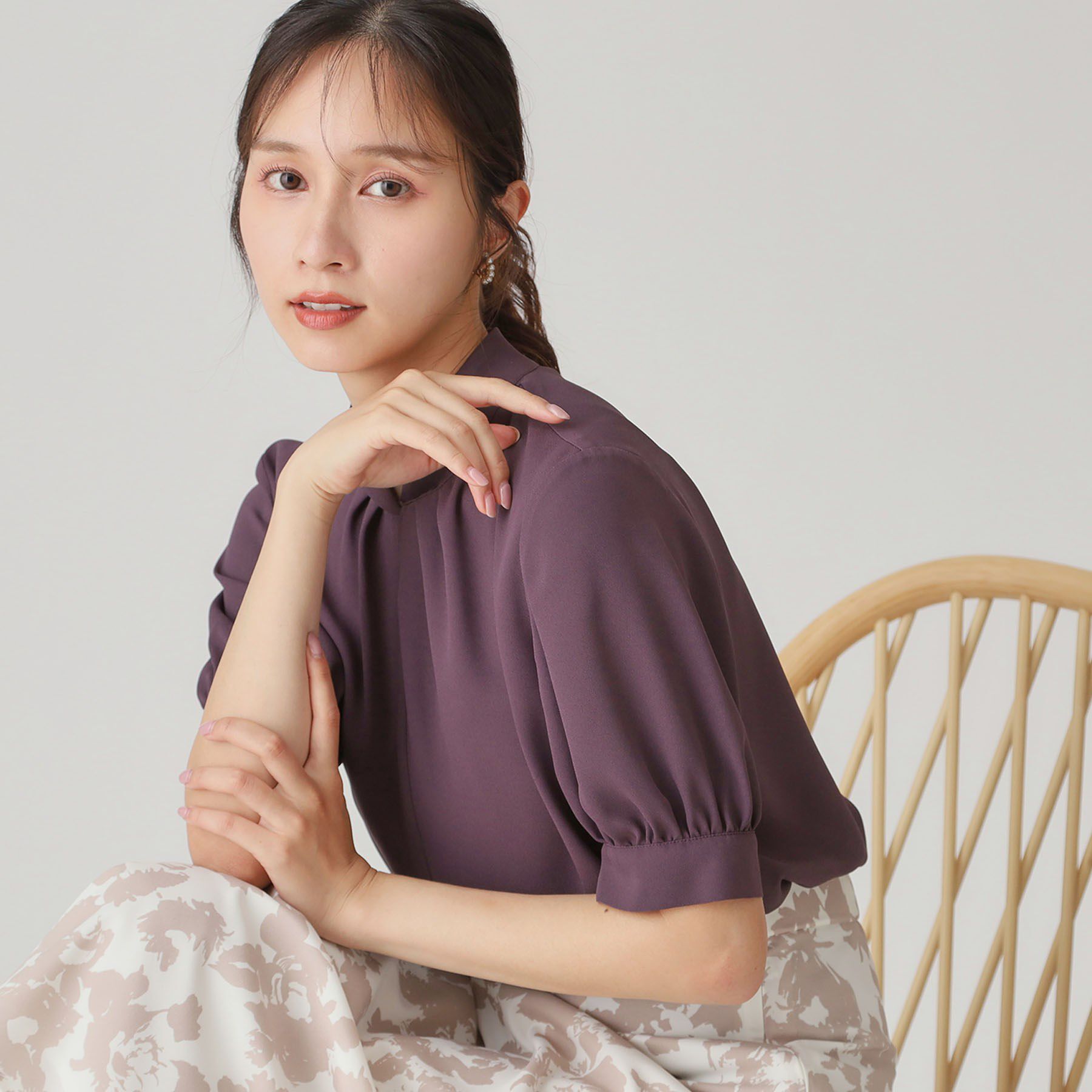 COUP DE CHANCE「【手洗い可／日本製】パフスリーブブラウス」|シャツ・ブラウス|