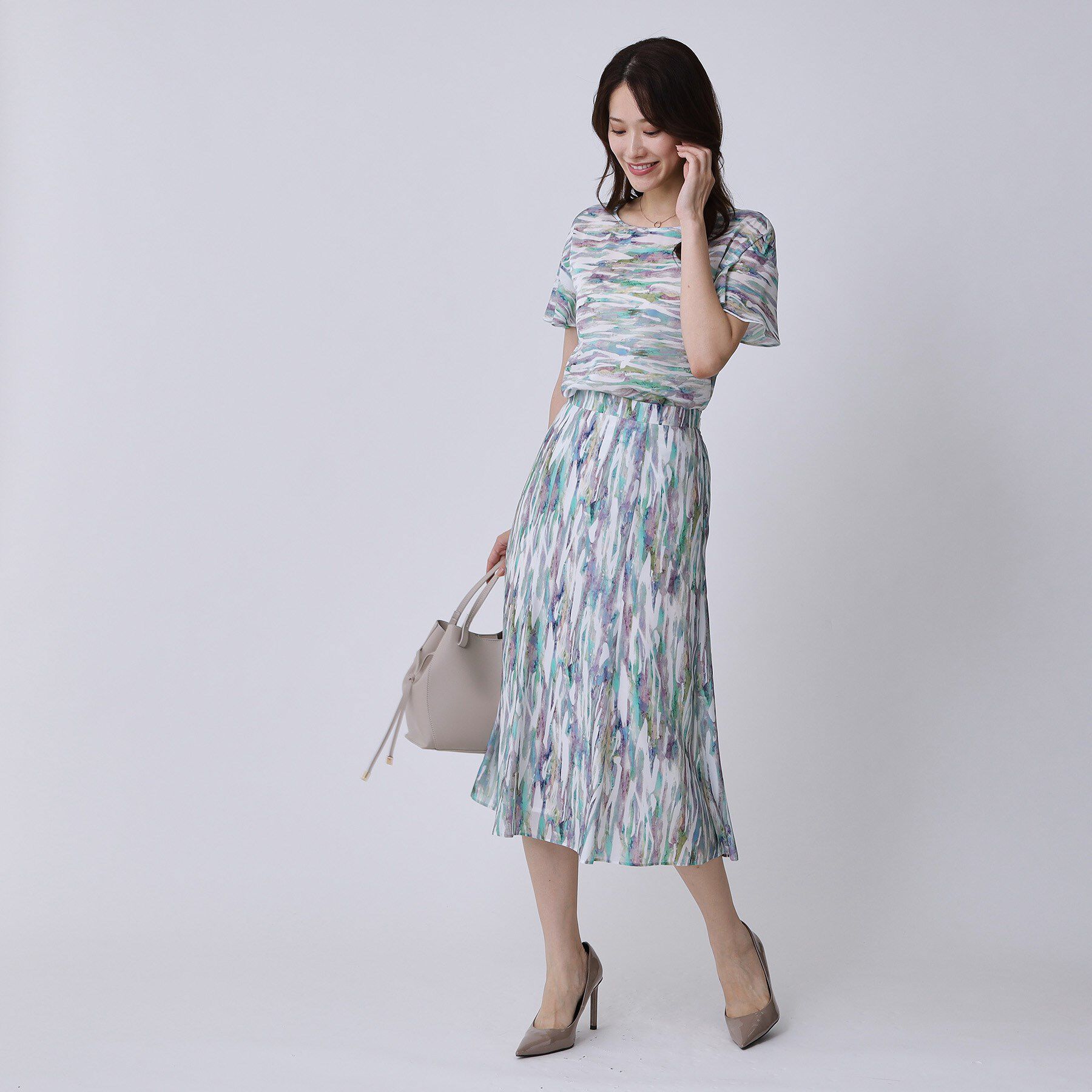 COUP DE CHANCE「【手洗い可／日本製】プリント柄スカート」|スカート|