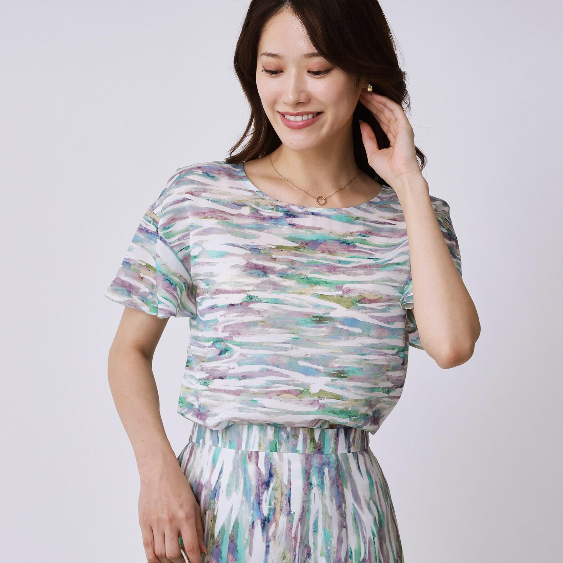 COUP DE CHANCE「【手洗い可／日本製】プリント柄ブラウス」|シャツ・ブラウス|