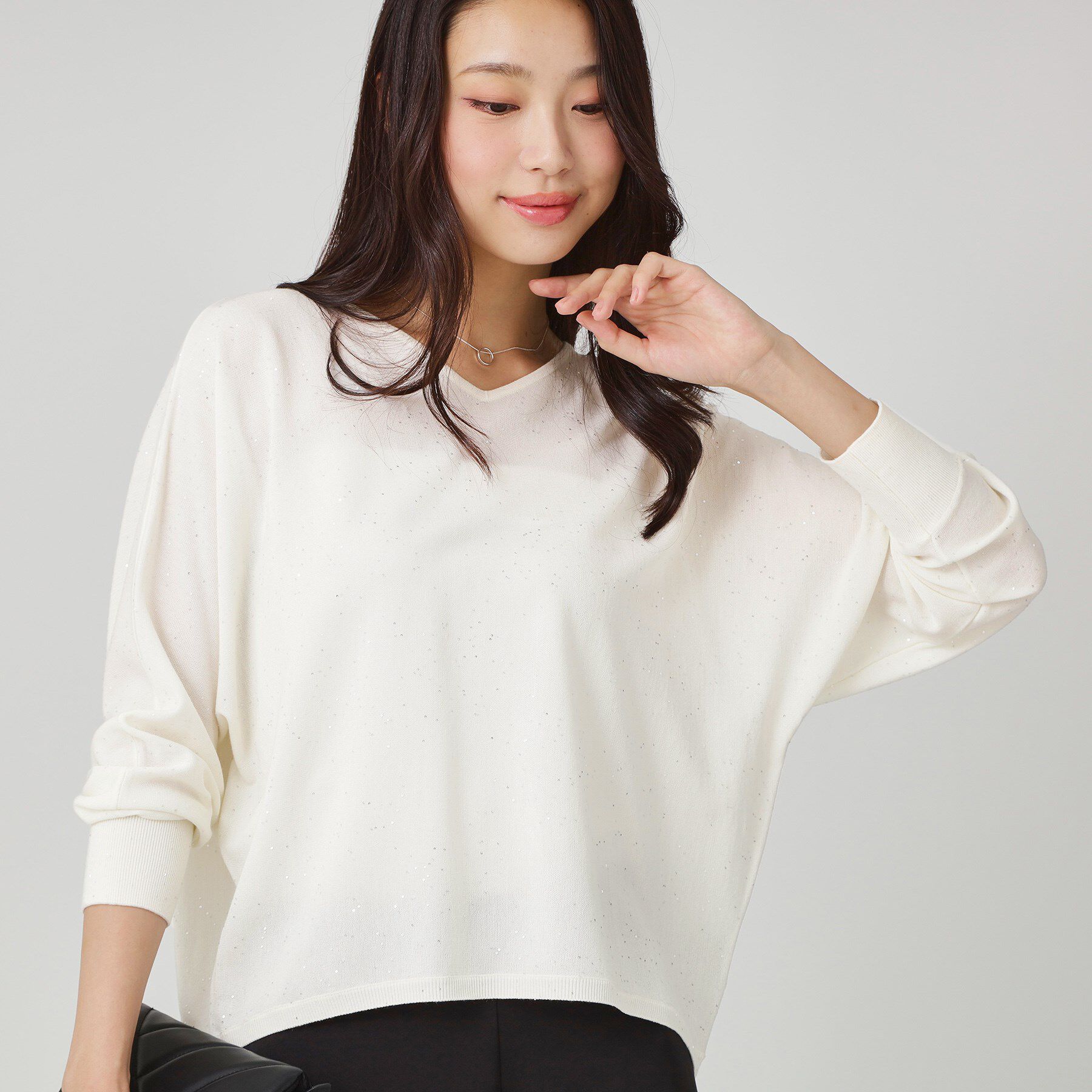 COUP DE CHANCE「【手洗い可】スパンコール入りニットトップス」|ニット・セーター|