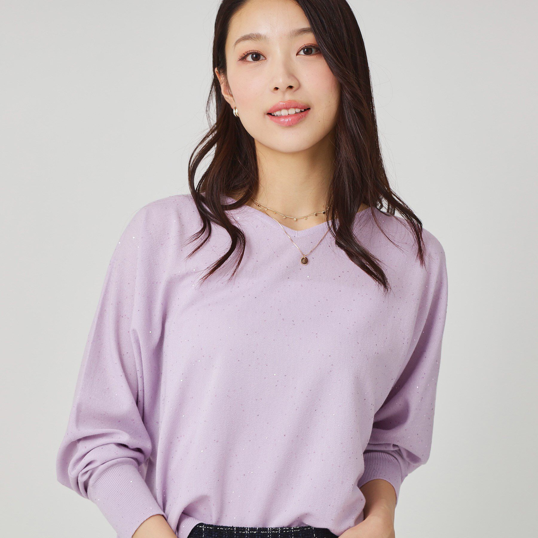 COUP DE CHANCE「【手洗い可】スパンコール入りニットトップス」|ニット・セーター|