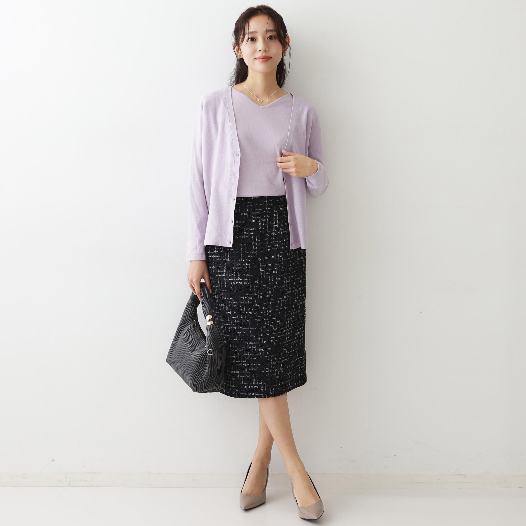 COUP DE CHANCE「【手洗い可】スパンコール入ニットカーディガン」|カーディガン|